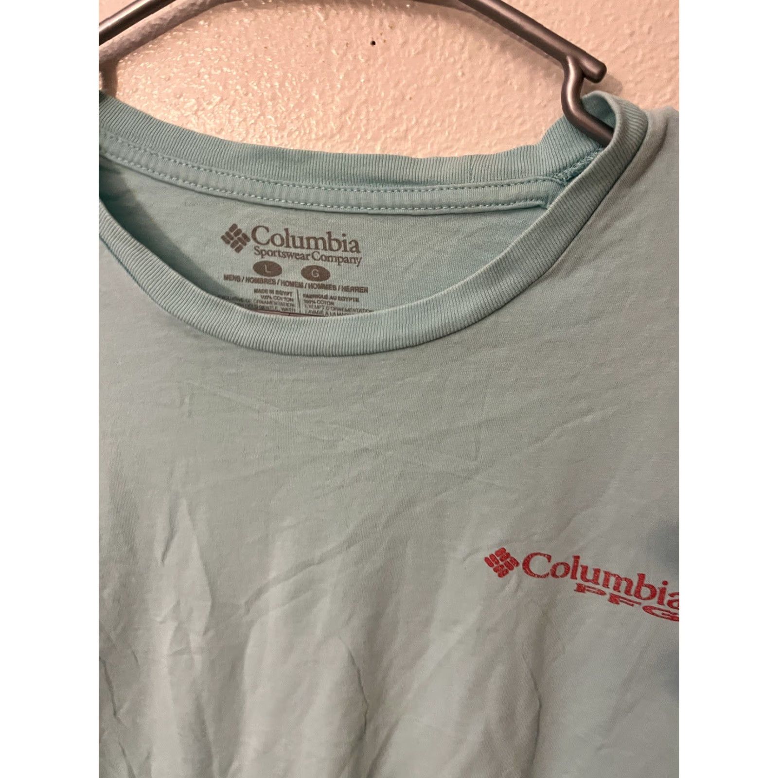 Vintage Columbia PFG Short Sleeve Shirt Mens Large Light Blue Outdoor Fishing T-Shirt Size US L / EU 52-54 / 3 - 3 Thumbnail