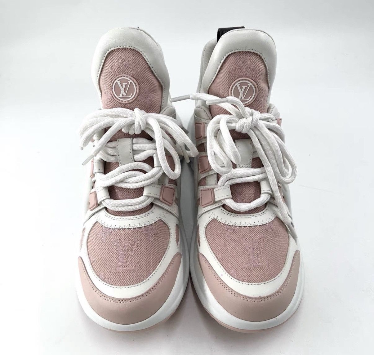 Louis Vuitton Louis Vuitton Pink & White Archlight Sneakers Women's K12 Size US 6 / IT 36 - 2 Thumbnail