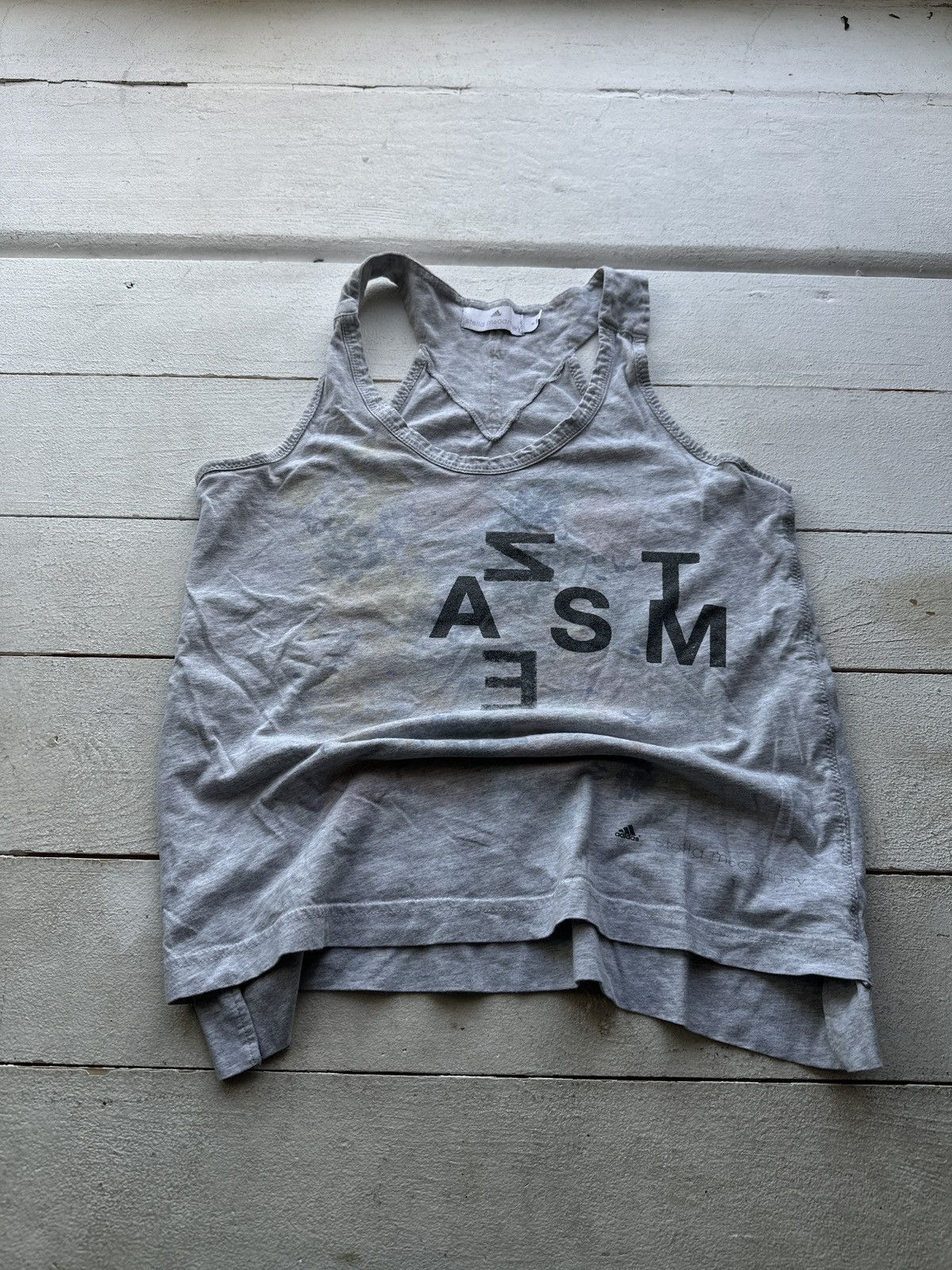 Adidas × Stella McCartney 🚨 ADIDAS STELLA MCCARTNEY BIG LOGO GRAY TANK TOP LUXURY Size S / US 4 / IT 40 - 1 Thumbnail