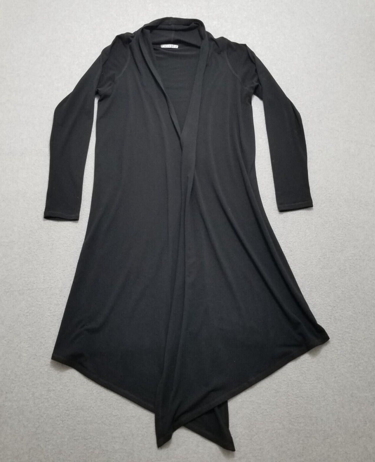 Casadei Casadei Cardigan Womens Large Black Long Size L / US 10 / IT 46 - 1 Thumbnail