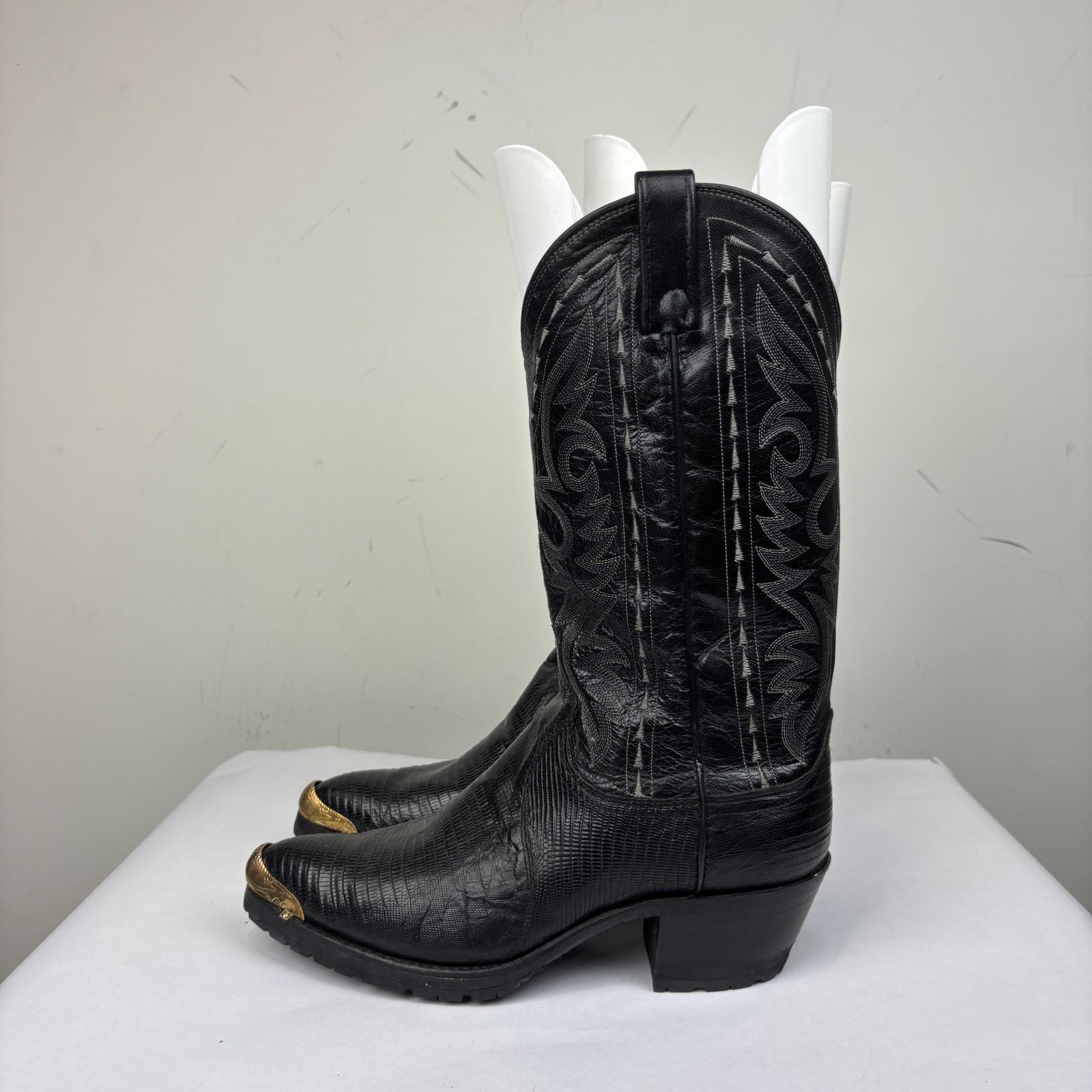 Dan Post Dan Post Exotic Teju Lizard Western Cowboy Boots Black 7 EW Size US 7 / EU 40 - 5 Thumbnail