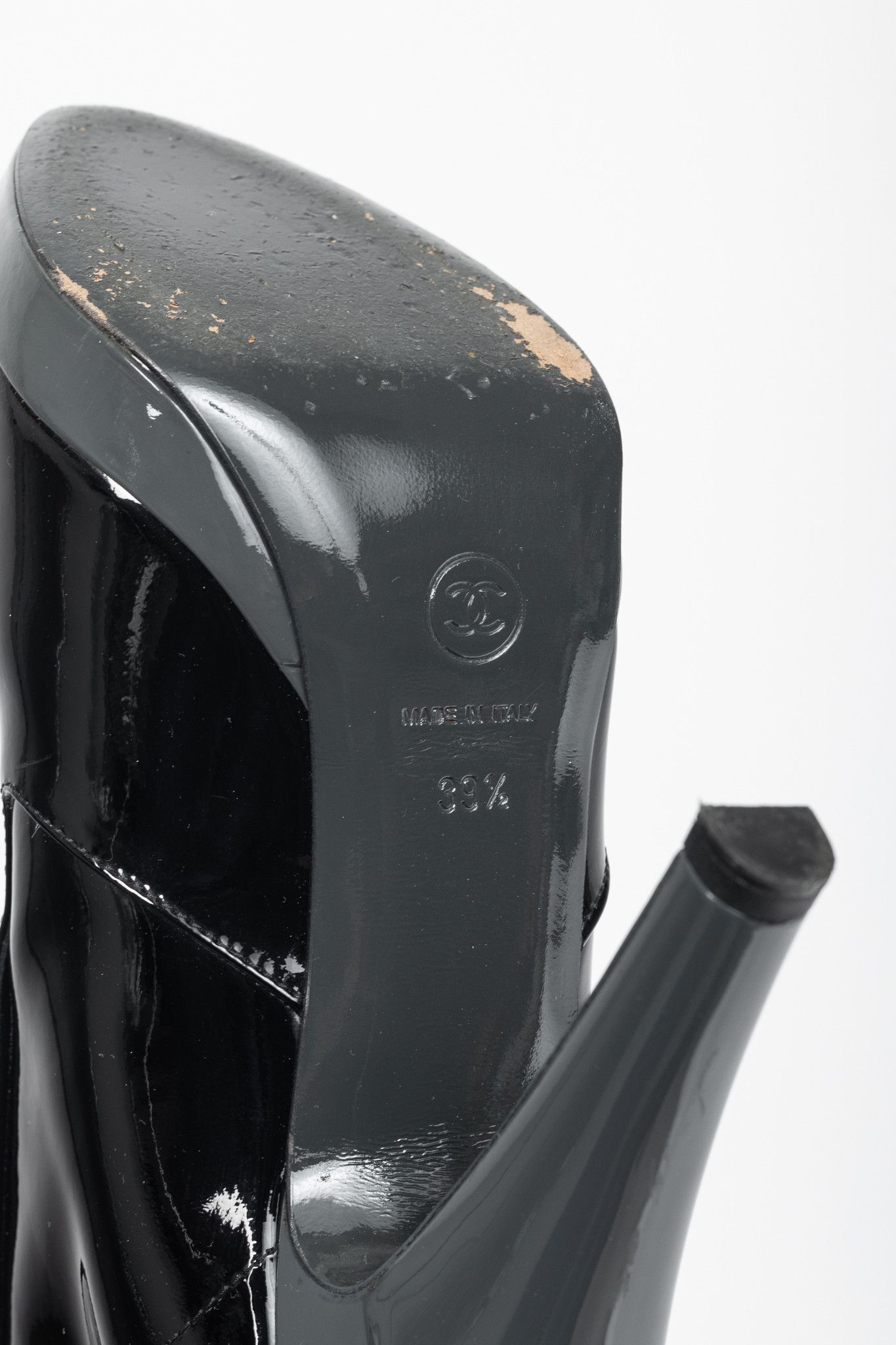 Chanel Chanel Black Patent Leather Cap-Toe Platform Booties Size US 9.5 / IT 39.5 - 5 Thumbnail