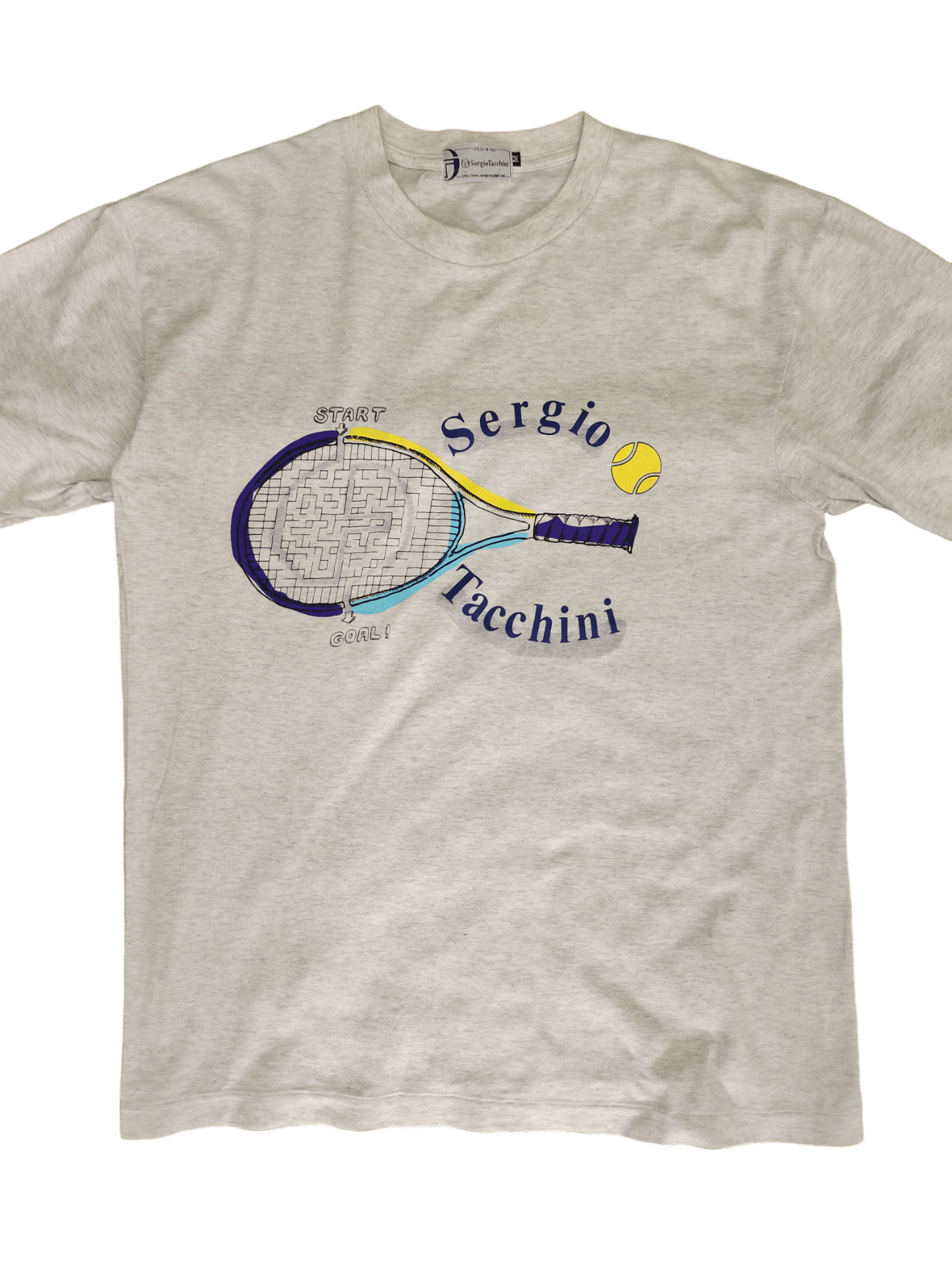 Sergio Tacchini Vintage Sergio Tacchini Racket Crack 'Puzzle Games' T-Shirt Size US M / EU 48-50 / 2 - 1 Thumbnail