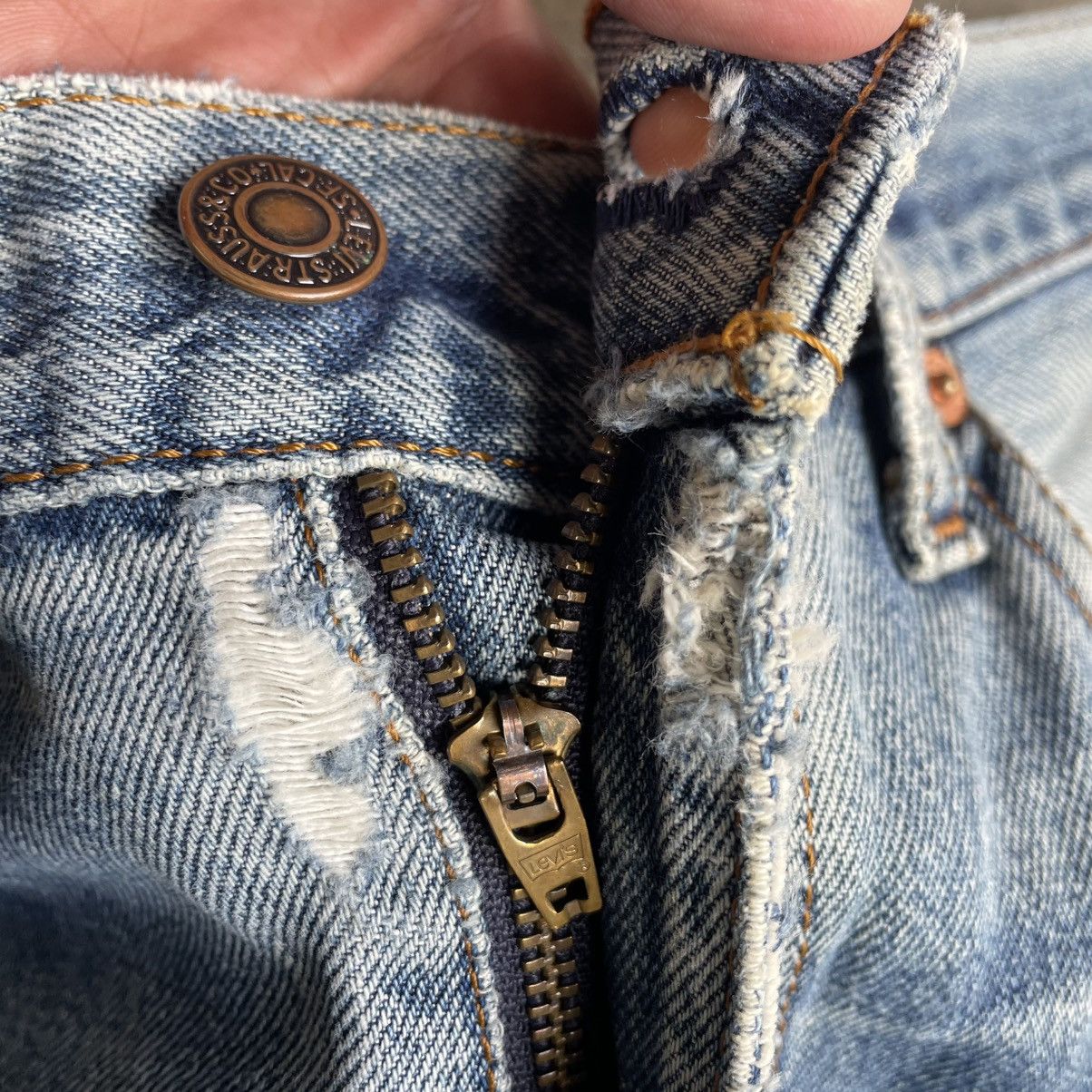 Levi's Vintage Clothing 🔥Vintage Levis 508 Custom Patchworks Ripped Distress Jeans Size US 33 - 12 Thumbnail