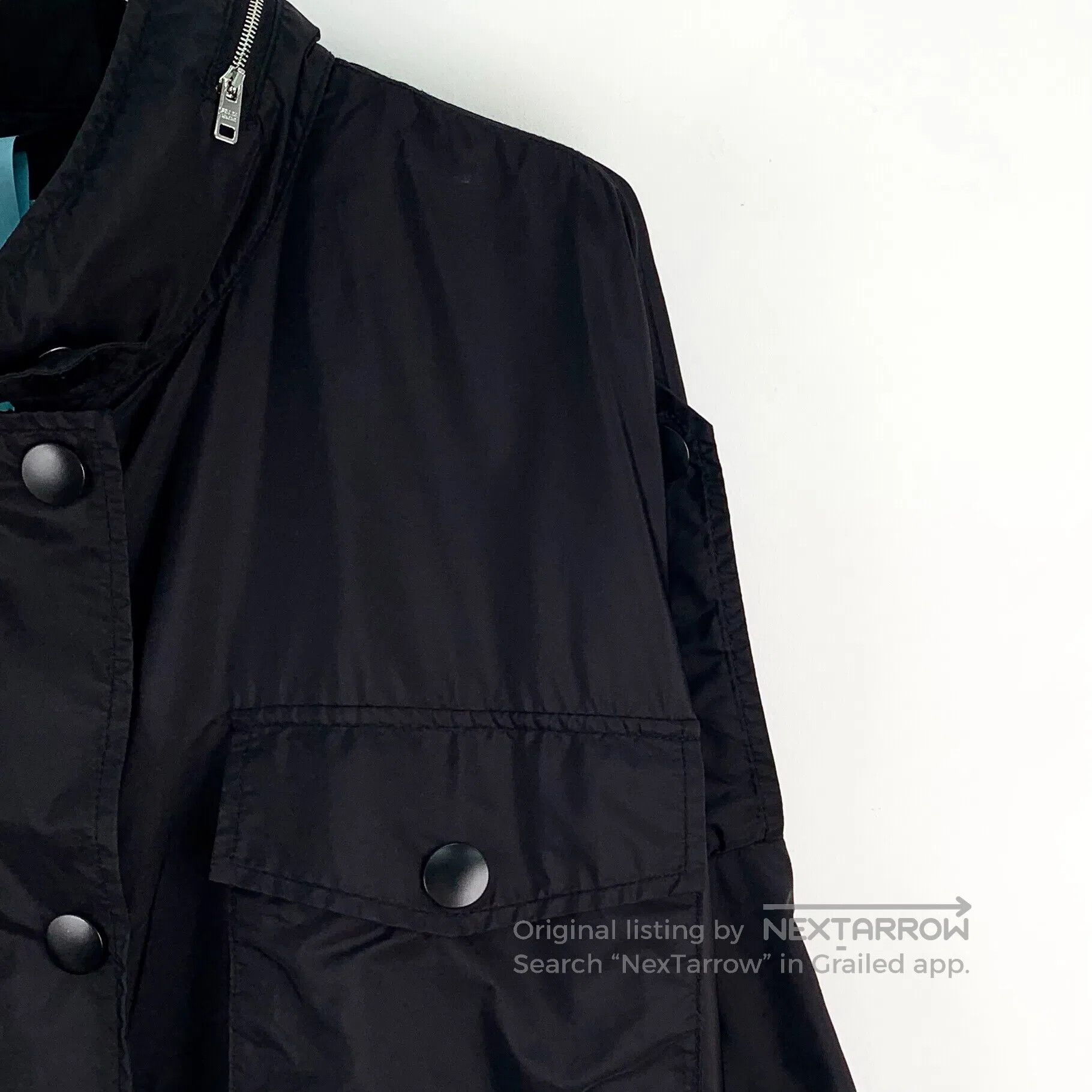 Prada Prada Black Nylon Multi-Pocket Single-Breasted Long Sleeve Size S / US 4 / IT 40 - 3 Thumbnail