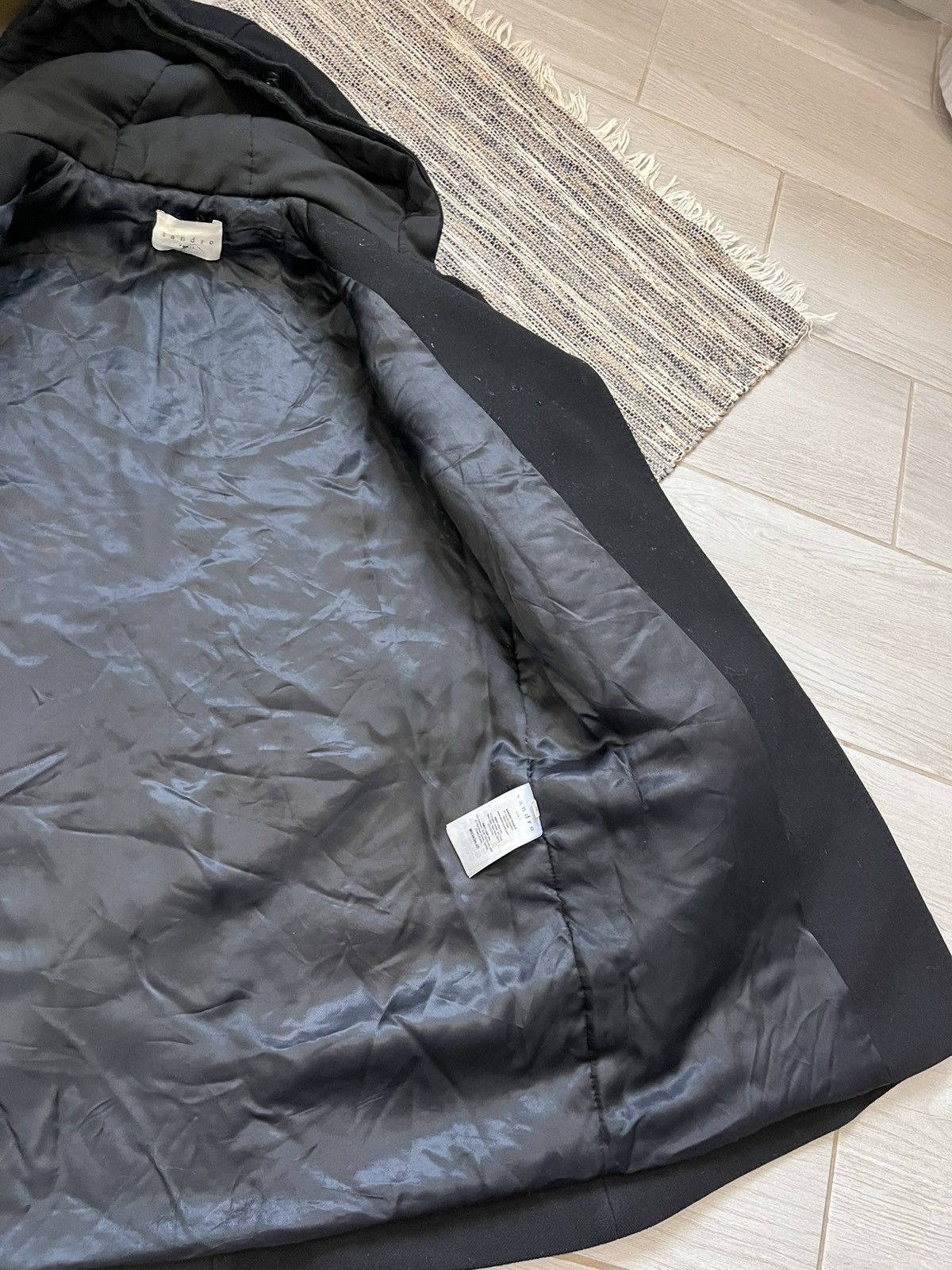 Sandro Sandro Wool Coat Black parka insulated luxury minimalistic Size XS / US 0-2 / IT 36-38 - 23 Thumbnail