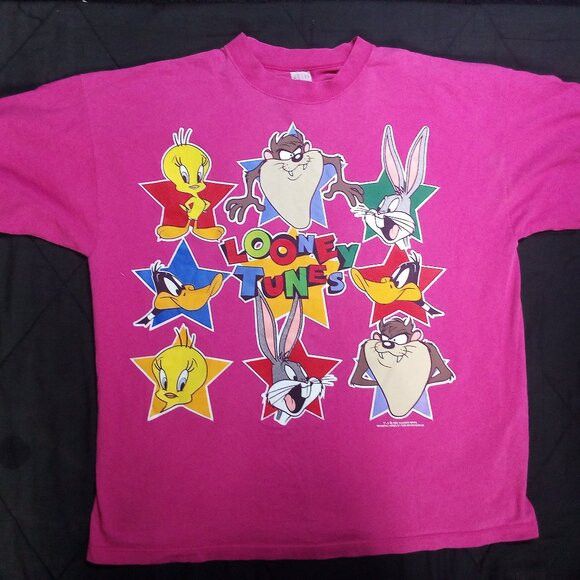 Vintage × Warner Bros Vintage 90s Looney Tunes Characters Stars T-Shirt Size 3XL / US 20-22 - 2 Thumbnail