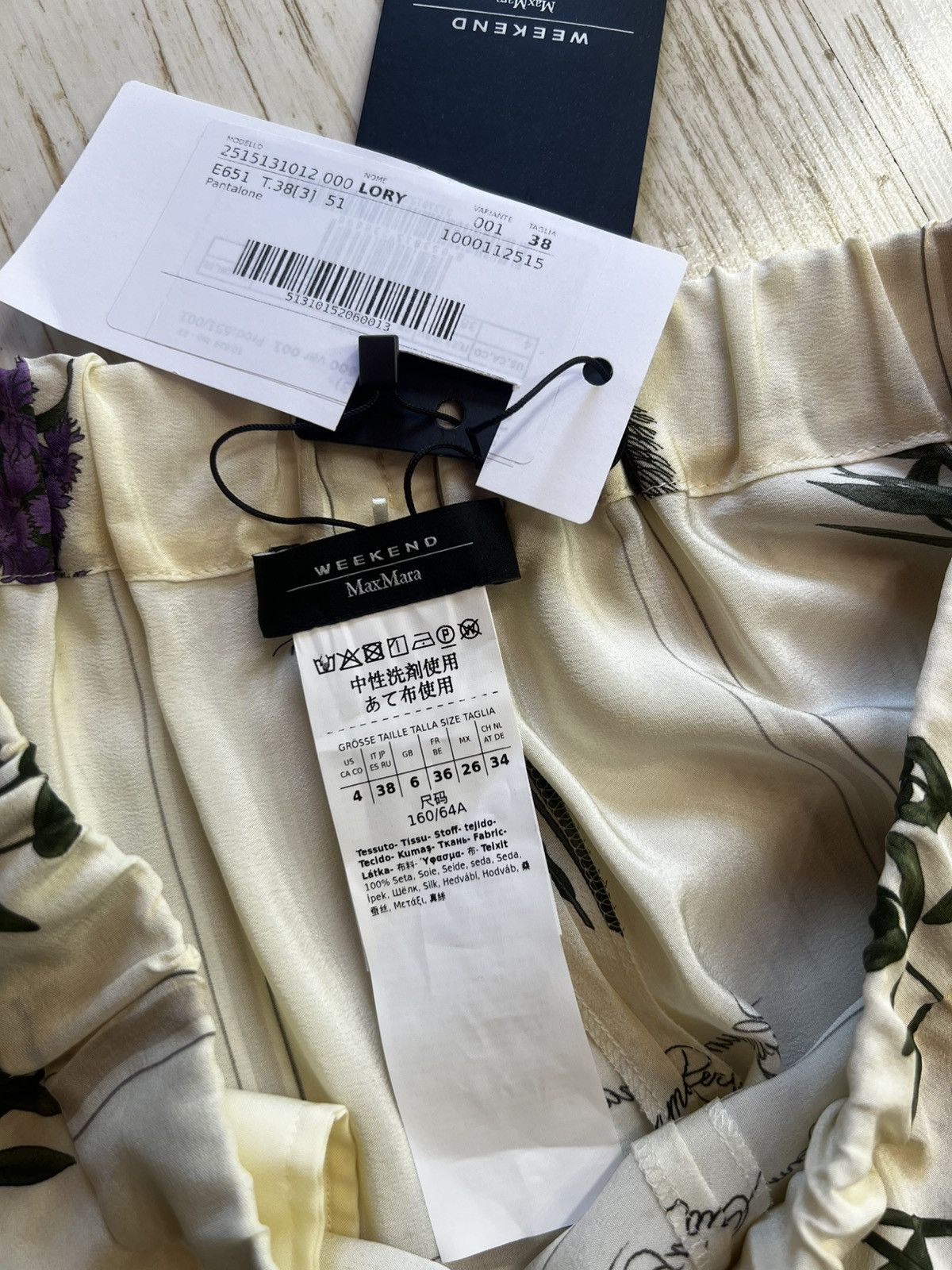 Weekend Max Mara Weekend Max Mara Lory Floral Silk Wide-Leg Trousers Size 27" / US 4 / IT 40 - 10 Thumbnail