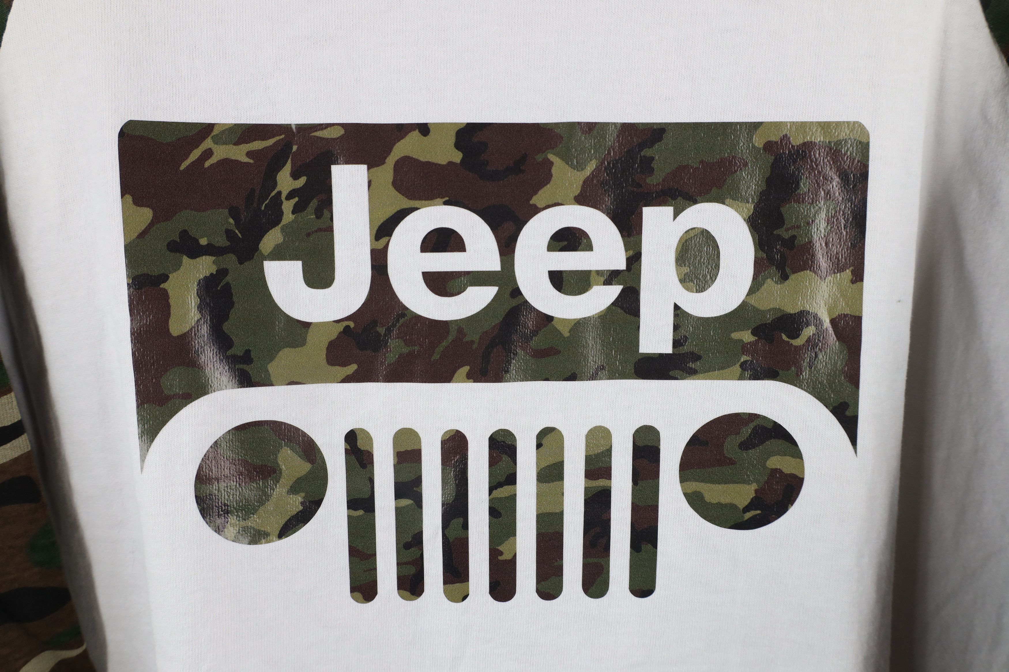 Vintage Vintage 90s Streetwear Jeep Motors Camouflage Raglan T-Shirt Size US M / EU 48-50 / 2 - 5 Thumbnail