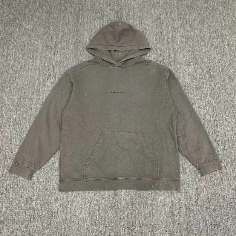 Balenciaga Balenciaga Gray Embroidered Hoodie Sweatshirt - dmc Size US S / EU 44-46 / 1 - 1 Thumbnail