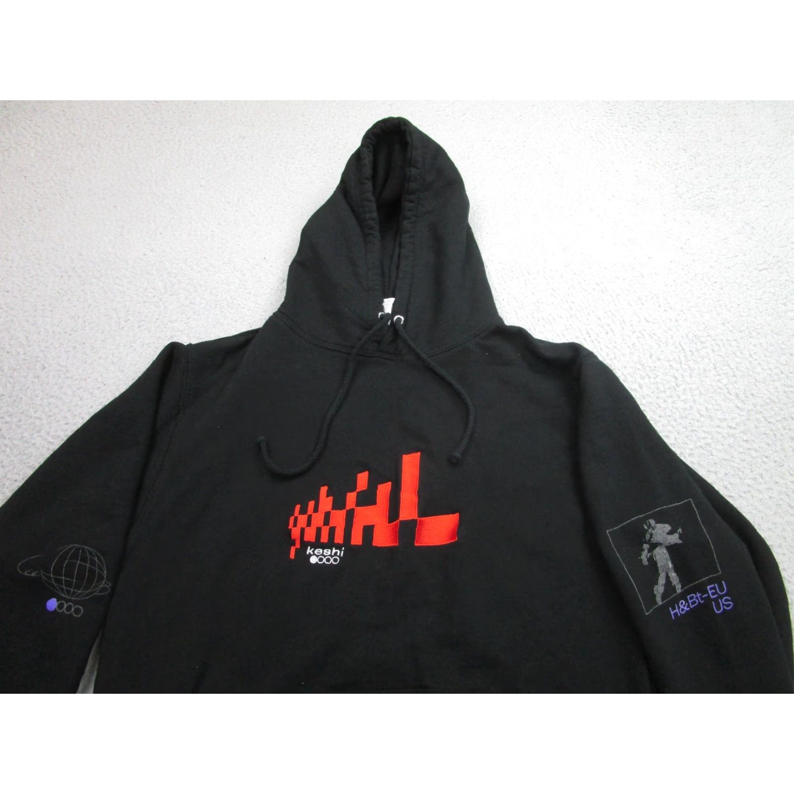 Vintage Just Hoods Hoodie Mens Small Black Keshi Gabriel HL Graphic Print Tour Pullover 2023 Size US S / EU 44-46 / 1 - 2 Thumbnail