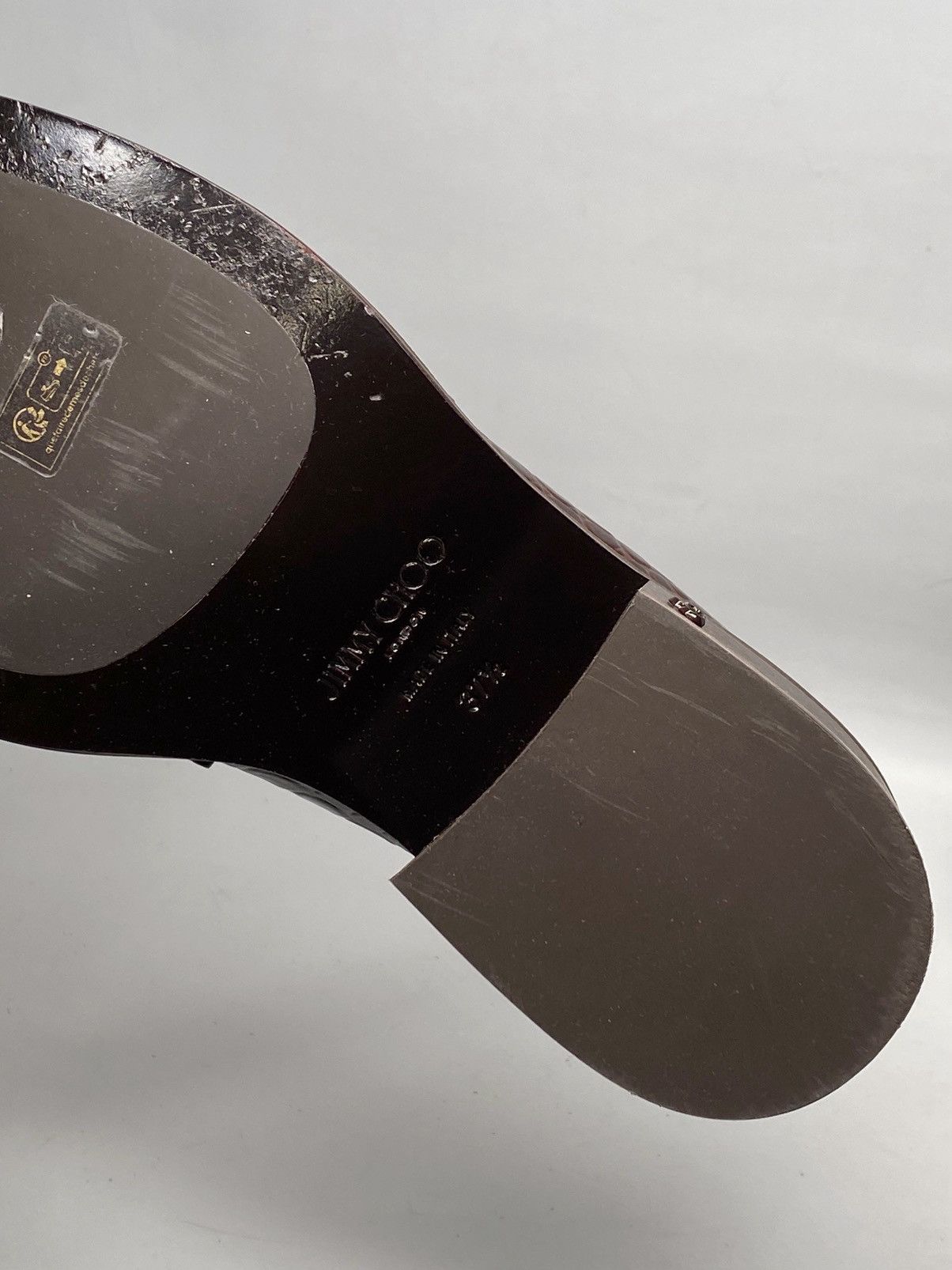 Jimmy Choo Jimmy Choo Tylor 60MM Embossed Leather Loafers size 37.5 Size US 7.5 / IT 37.5 - 13 Thumbnail