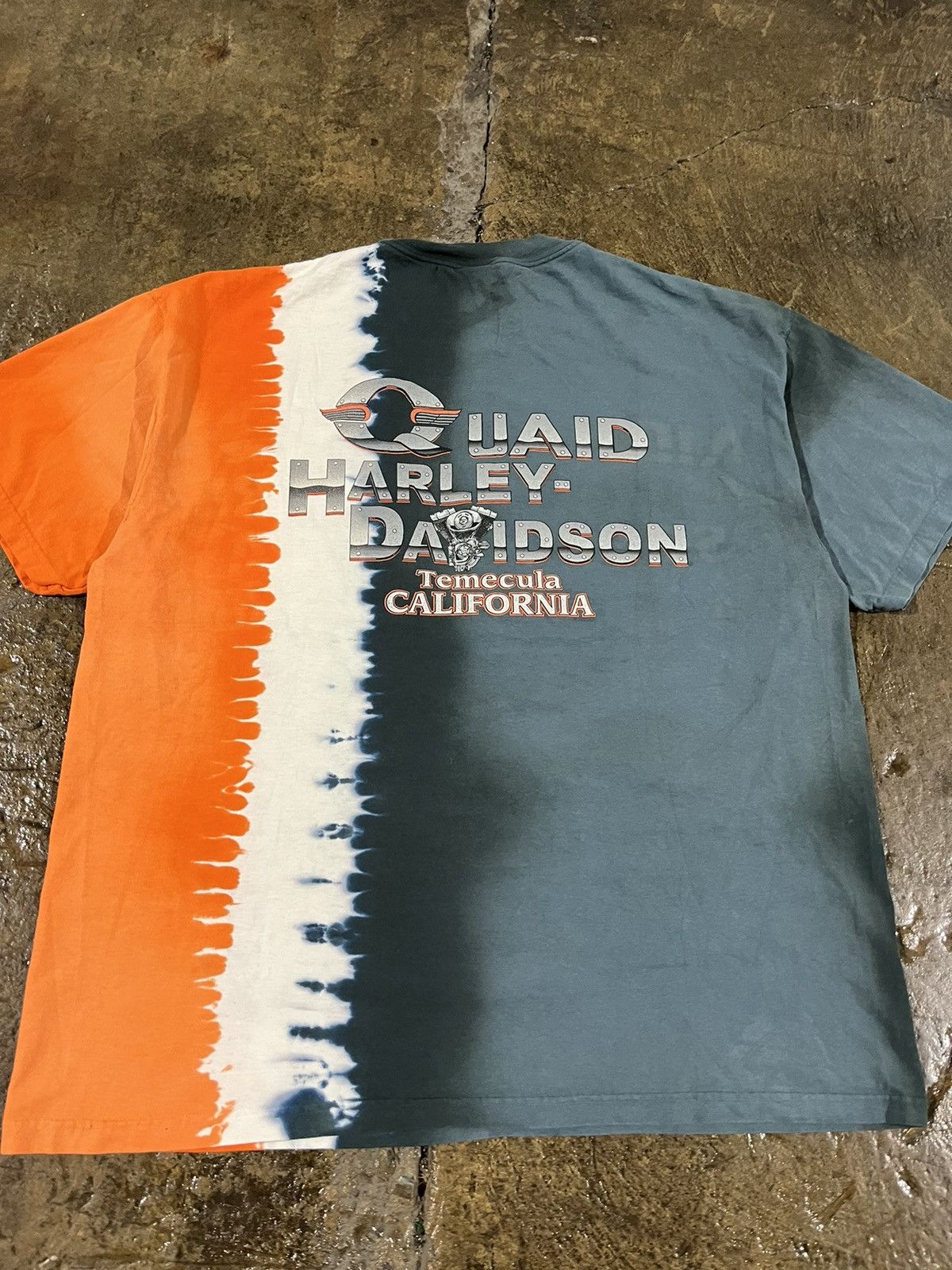 Harley Davidson × Vintage Crazy Vintage 90s Harley Davidson Tie Dye Grunge Biker Tee Size US XL / EU 56 / 4 - 6 Thumbnail