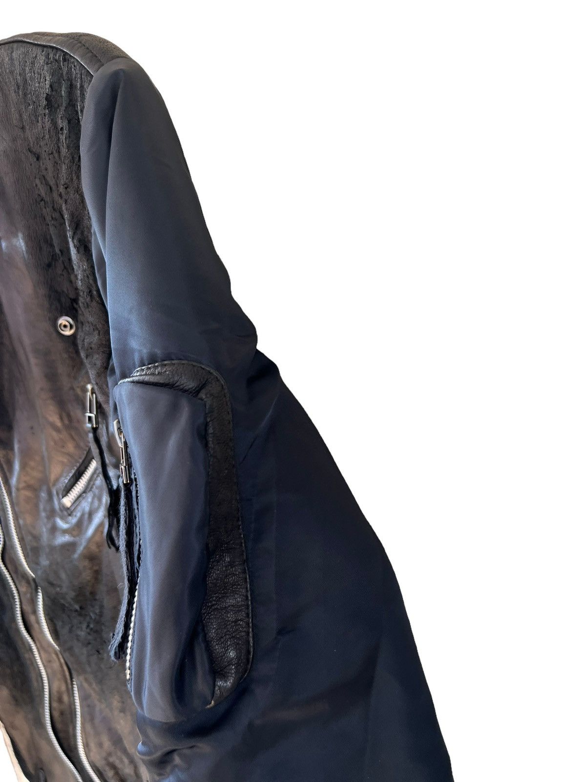 14th Addiction 14th Addiction Distress Sheep skin Hybrid Leather Jacket Size US M / EU 48-50 / 2 - 15 Thumbnail