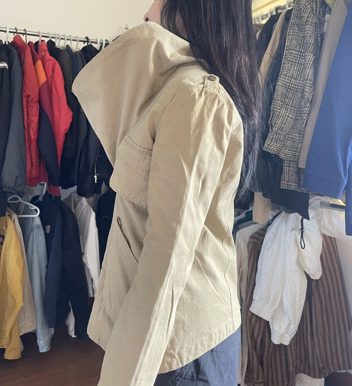 Japanese Brand Free's Mart Asymmetrical High Neck Cargo Jacket Size M / US 6-8 / IT 42-44 - 3 Thumbnail