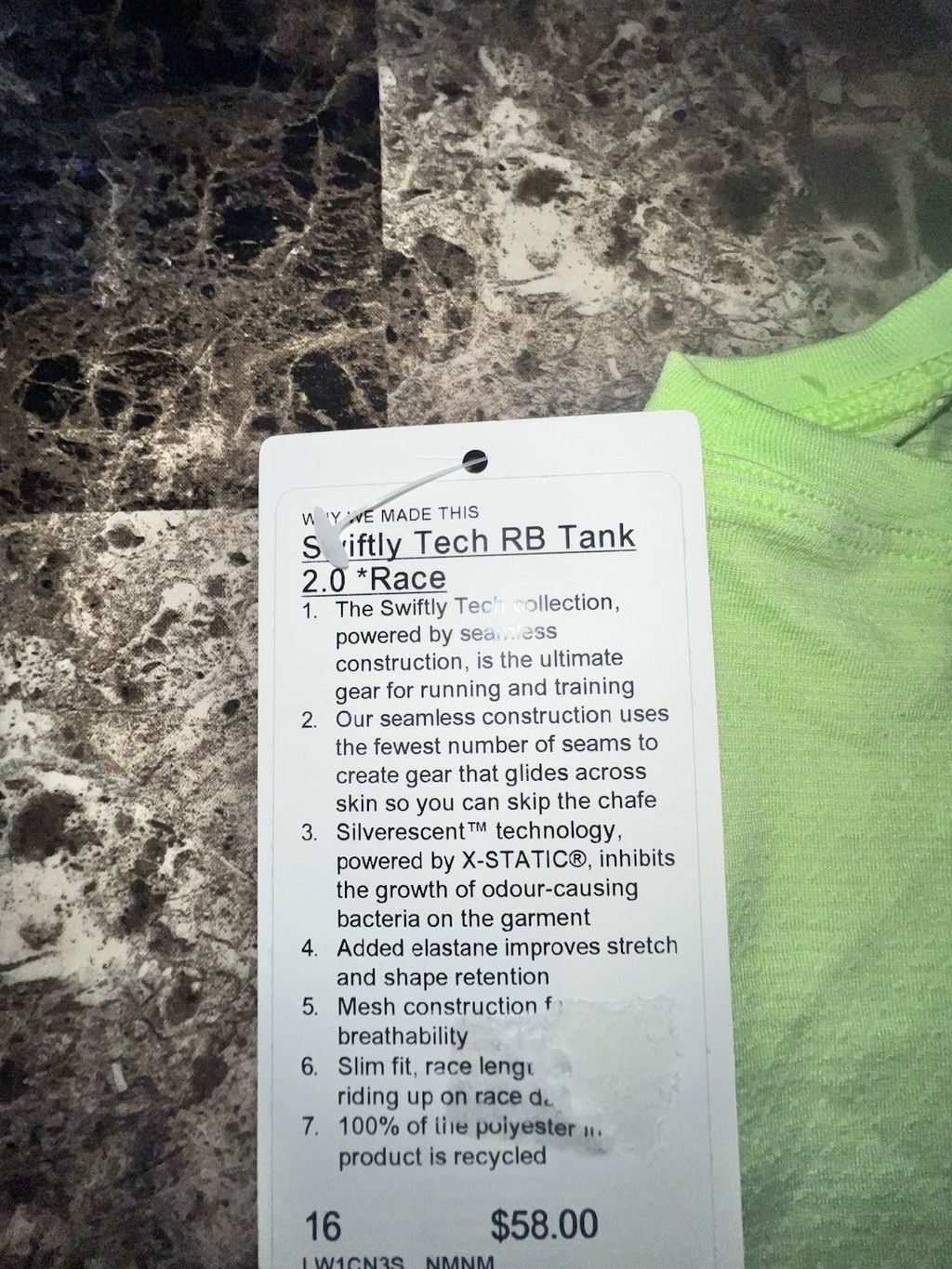 Lululemon LULULEMON SWIFTLY RACERBACK TANK 2.0 RACE SIZE 16 NEON MINT Size XXL / US 16-18 / IT 52-54 - 3 Thumbnail