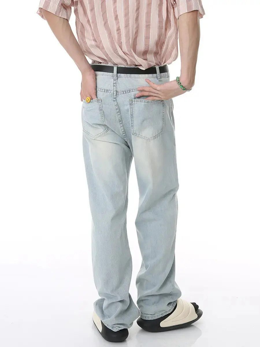 Japanese Brand Retro loose straight leg casual jeans Size US 32 / EU 48 - 4 Thumbnail