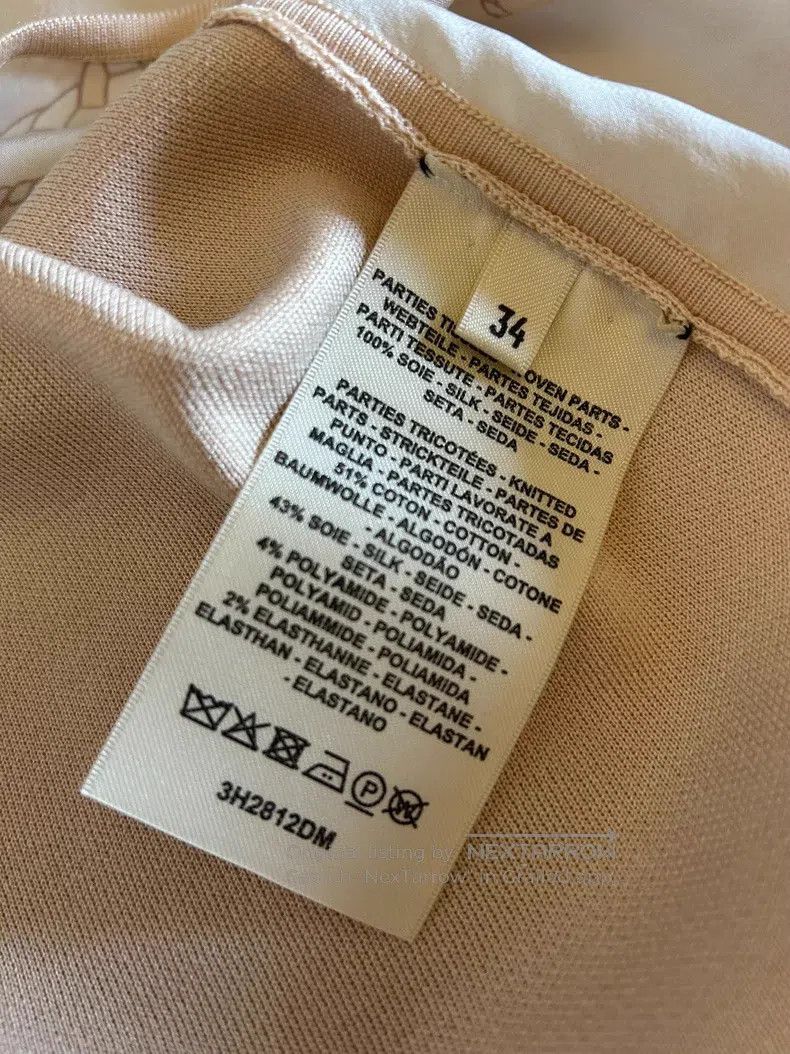 Hermes Hermes Silk Blended Short Sleeve with Cutouts, Flesh Pink Size XXS / US 00 / IT 34 - 5 Thumbnail