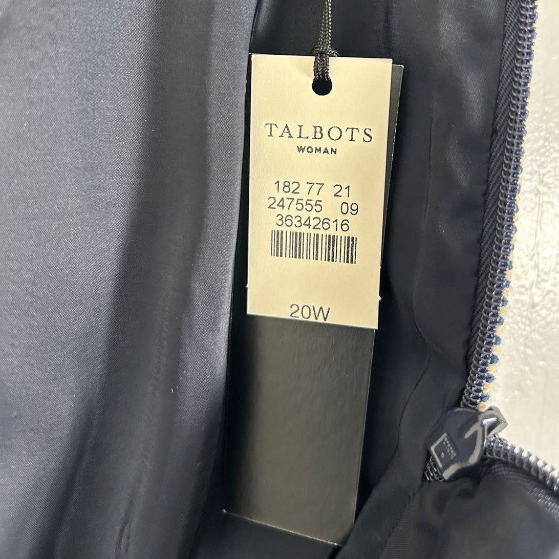 Robert Talbott NWT Talbots Navy and White Pin Striped Pencil Skirt Womens Size 42" / US 20 - 4 Thumbnail