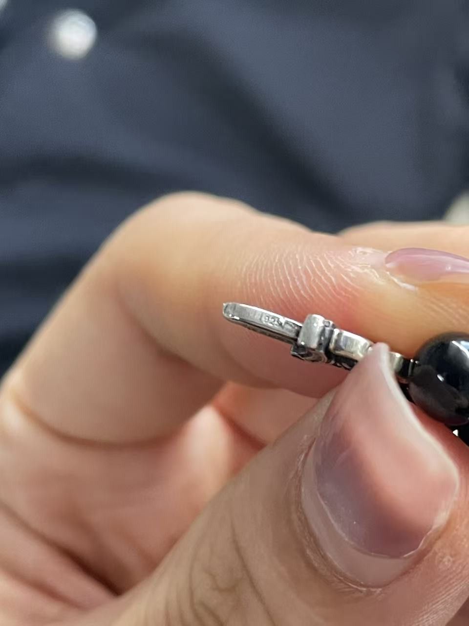Chrome Hearts Chrome Hearts 6mm Obsidian Silver Dagger Beaded Bracelet Size ONE SIZE - 11 Thumbnail