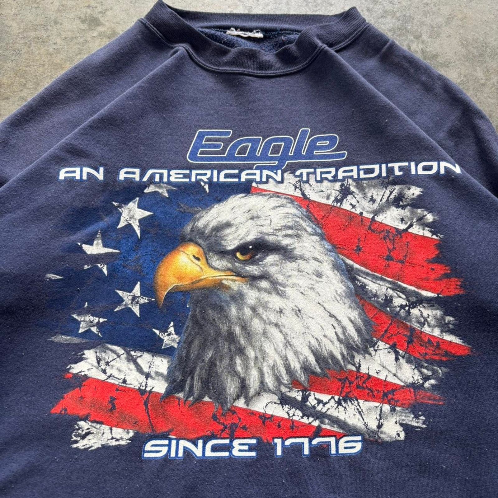 Vintage 90s USA Patriotic Sweatshirt Size US XL / EU 56 / 4 - 2 Thumbnail