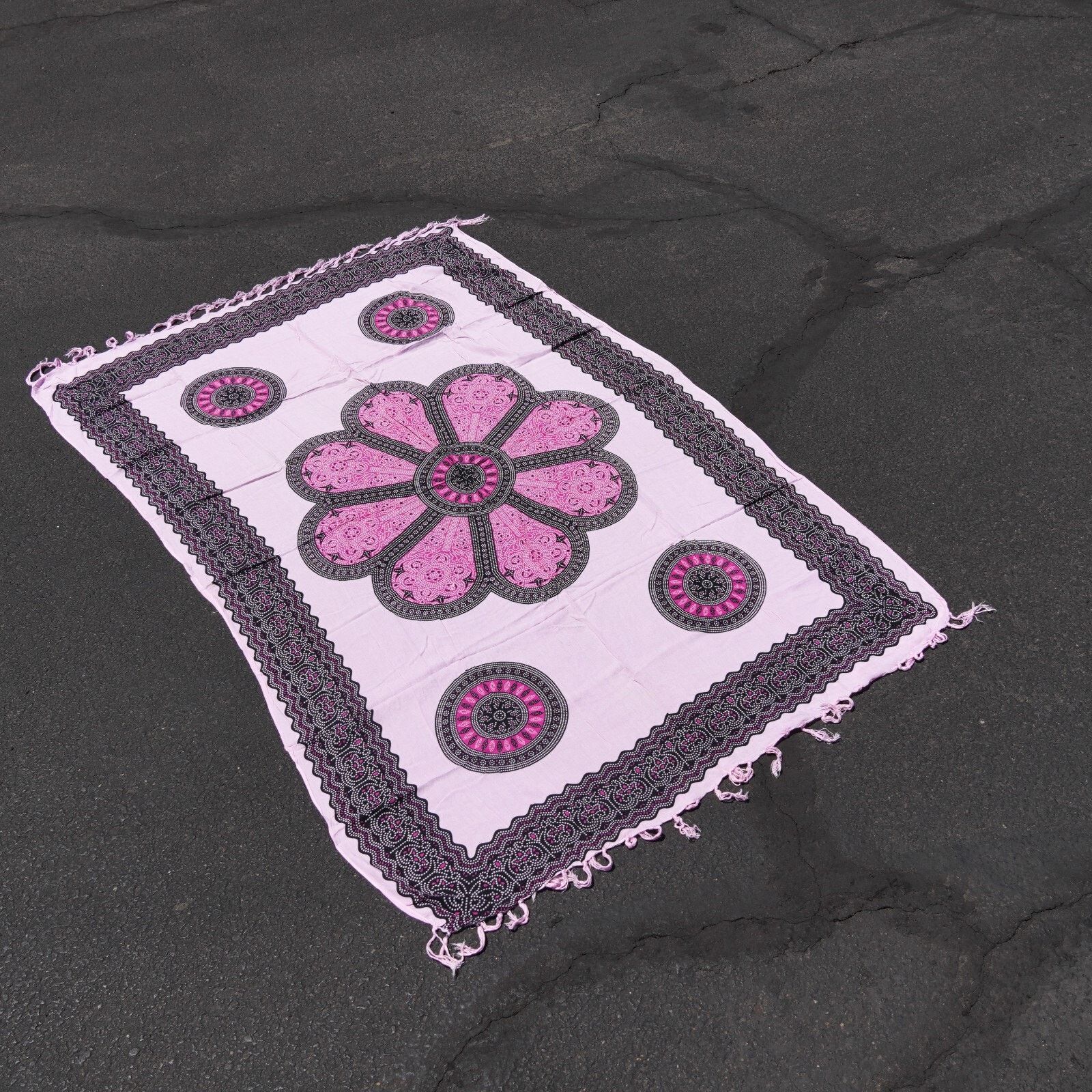 Other Pink Floral Mandala Pashmina Scarf Shawl Scarve Sarong 60x39 Size ONE SIZE - 8 Thumbnail