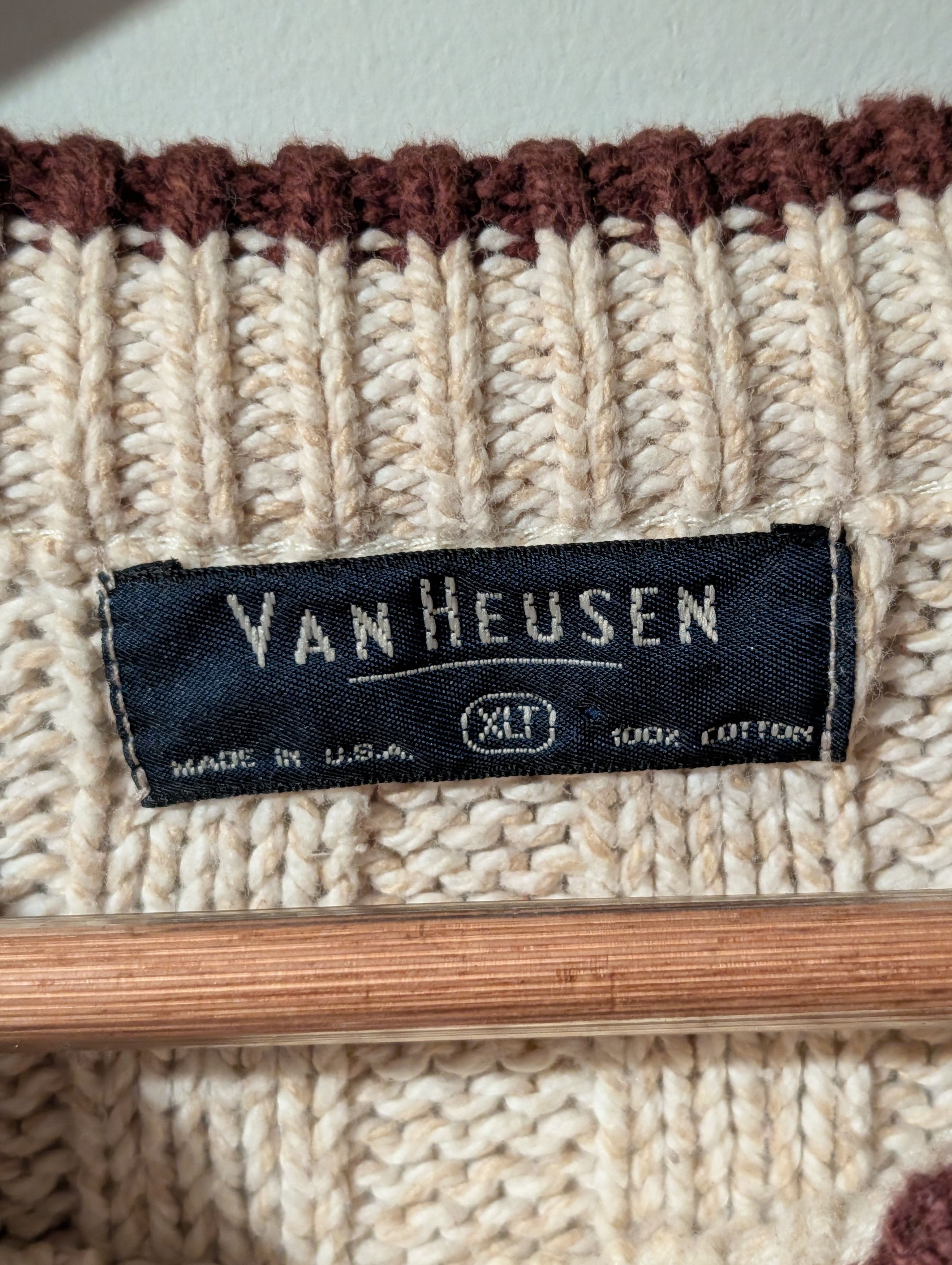 Van Heusen Vintage Van Heusen Cable Knit Sweater Fair Isle Made in USA Size US XL / EU 56 / 4 - 3 Thumbnail