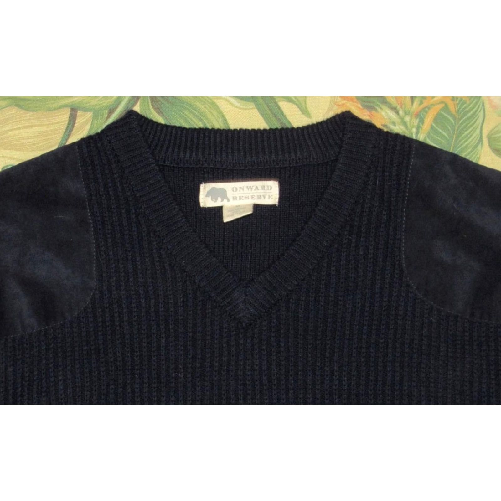 Vintage ONWARD RESERVE Navy Blue Ribbed Merino Wool Fisherman Sweater Medium M Mens Pullover Sweater Merino Wool Navy Blue Fisherman 90s? Size US M / EU 48-50 / 2 - 2 Thumbnail