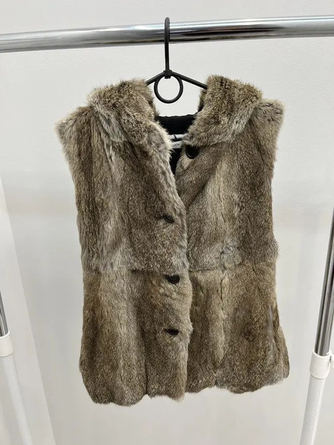 Yves Salomon Yves Salomon Rabbit Fur Hooded Vest Size S / US 4 / IT 40 - 1 Thumbnail