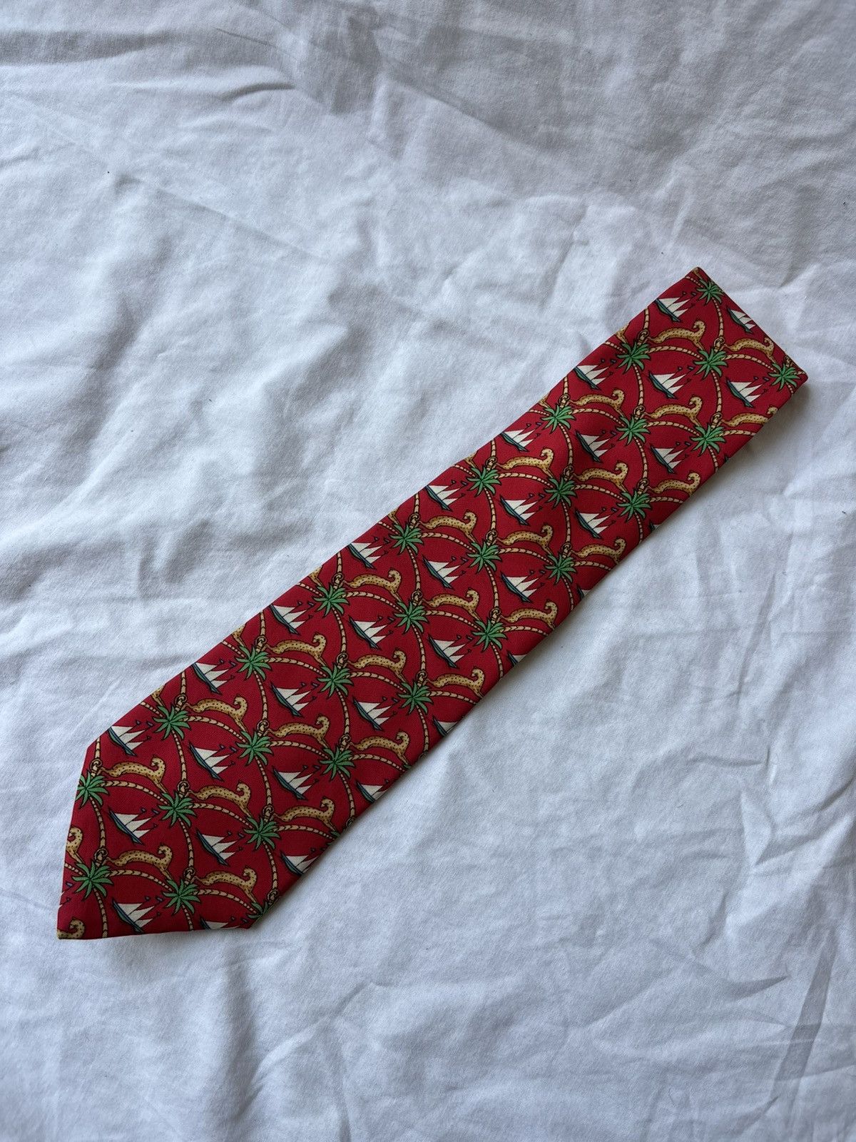 Salvatore Ferragamo Vintage Salvatore Ferragamo Silk Tie - Tropical Print Size ONE SIZE - 4 Thumbnail