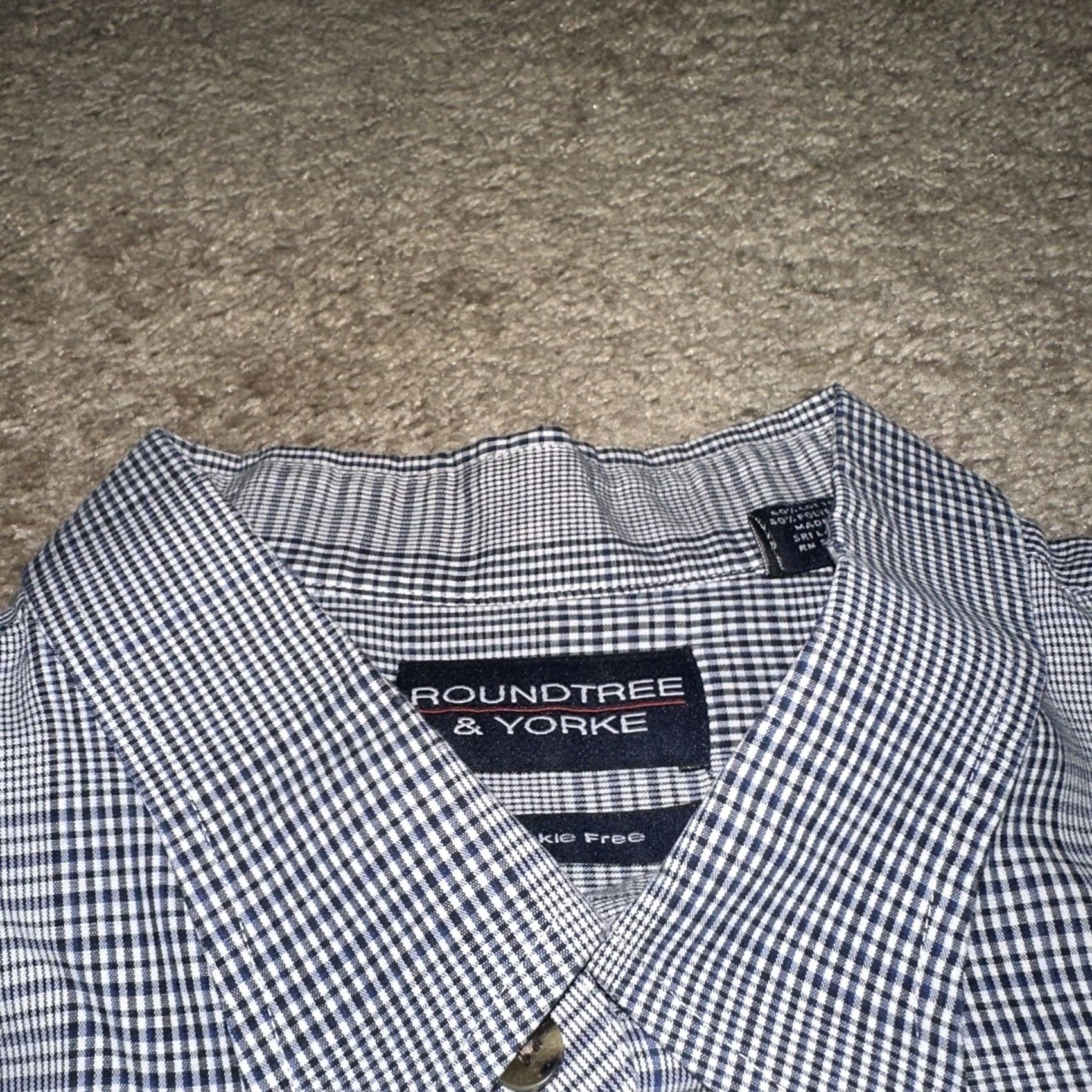 Roundtree & Yorke Roundtree & Yorke Mens 3XLT Plaid Button Up Collared Long Sleeve Casual Shirt Size US XXL / EU 58 / 5 - 2 Thumbnail