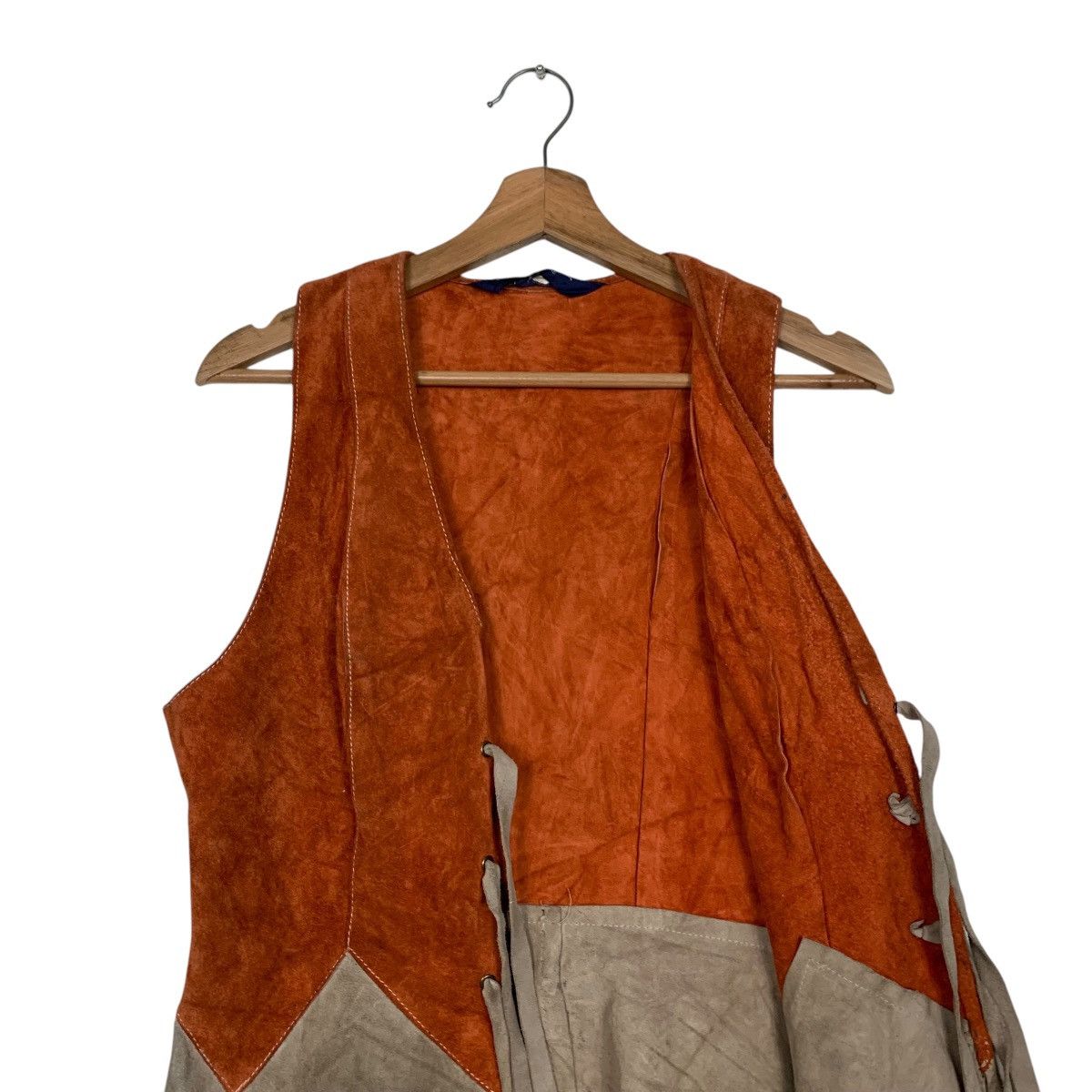 Vintage 60-70’s DAVID CONRAD Two-Tone Suede Leather Vest #2764-C125 Size US S / EU 44-46 / 1 - 9 Thumbnail