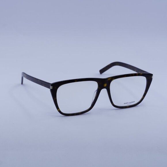 Saint Laurent Paris Saint Laurent SL434SLIM 002 Eyeglasses Dark Havana 57mm Size ONE SIZE - 3 Thumbnail