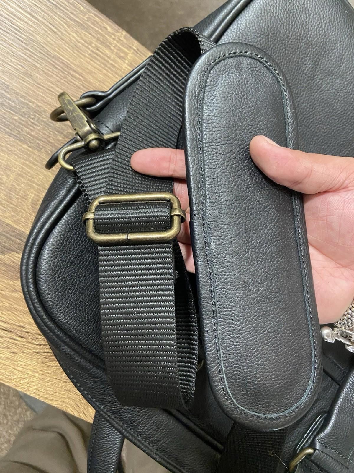 Leather Quavaro Black Eagle Briefcase W Strap, Heavy Duty Leather Size ONE SIZE - 9 Thumbnail