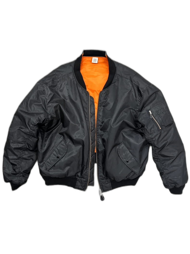 Vetements vetements black bomber jacket with orange lining Size US M / EU 48-50 / 2 - 1 Thumbnail