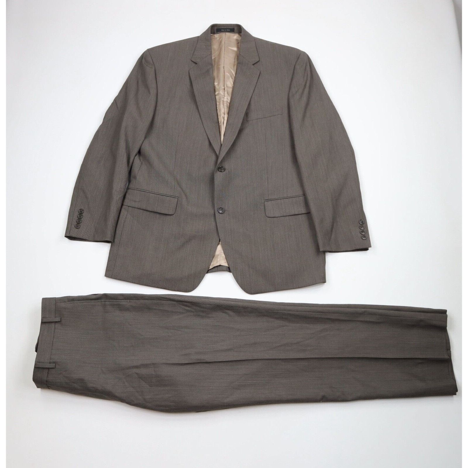 Calvin Klein Calvin Klein Wool 2 Piece Wedding Suit Brown Size 44R - 1 Thumbnail