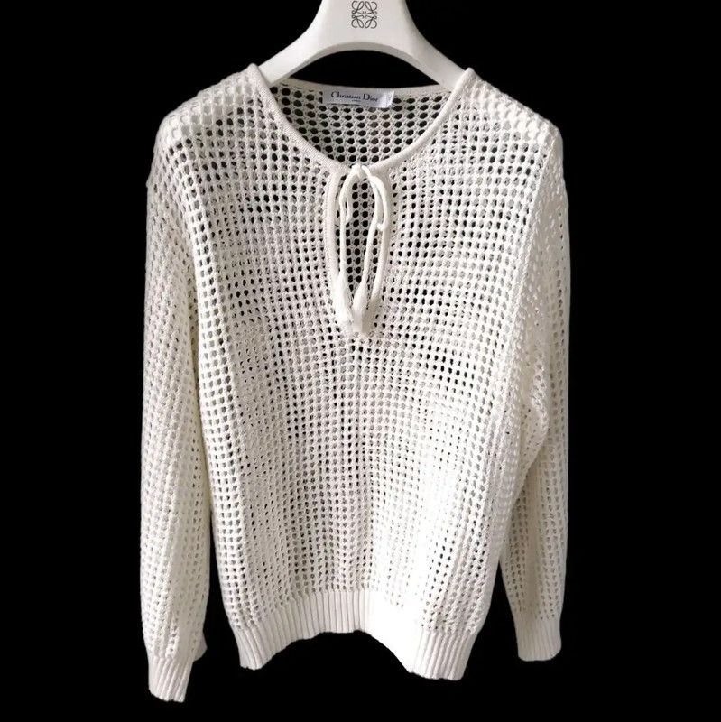 Dior Dior Ivory Wool Knit Pullover Sweater 0089 Size S / US 4 / IT 40 - 1 Thumbnail