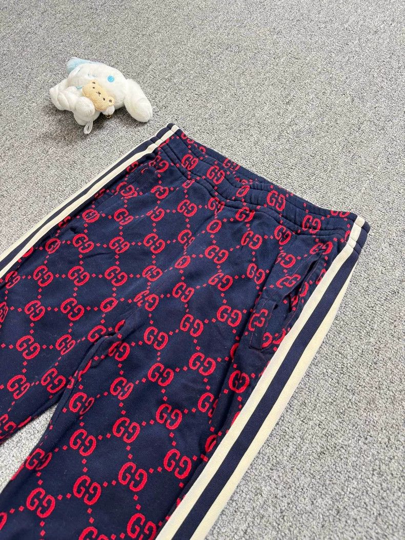 Gucci Gucci SizeXS Blue and red old flower full logo casual sport Size US 27 - 3 Thumbnail