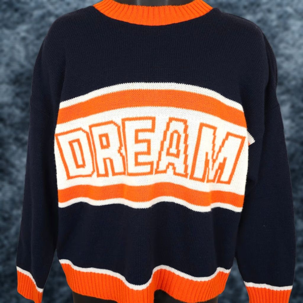 The Ragged Priest VINTAGE Ragged Priest Sweater Womens Size Medium Blue Orange Dream Striped OVERSIZED UK Size M / US 6-8 / IT 42-44 - 1 Thumbnail