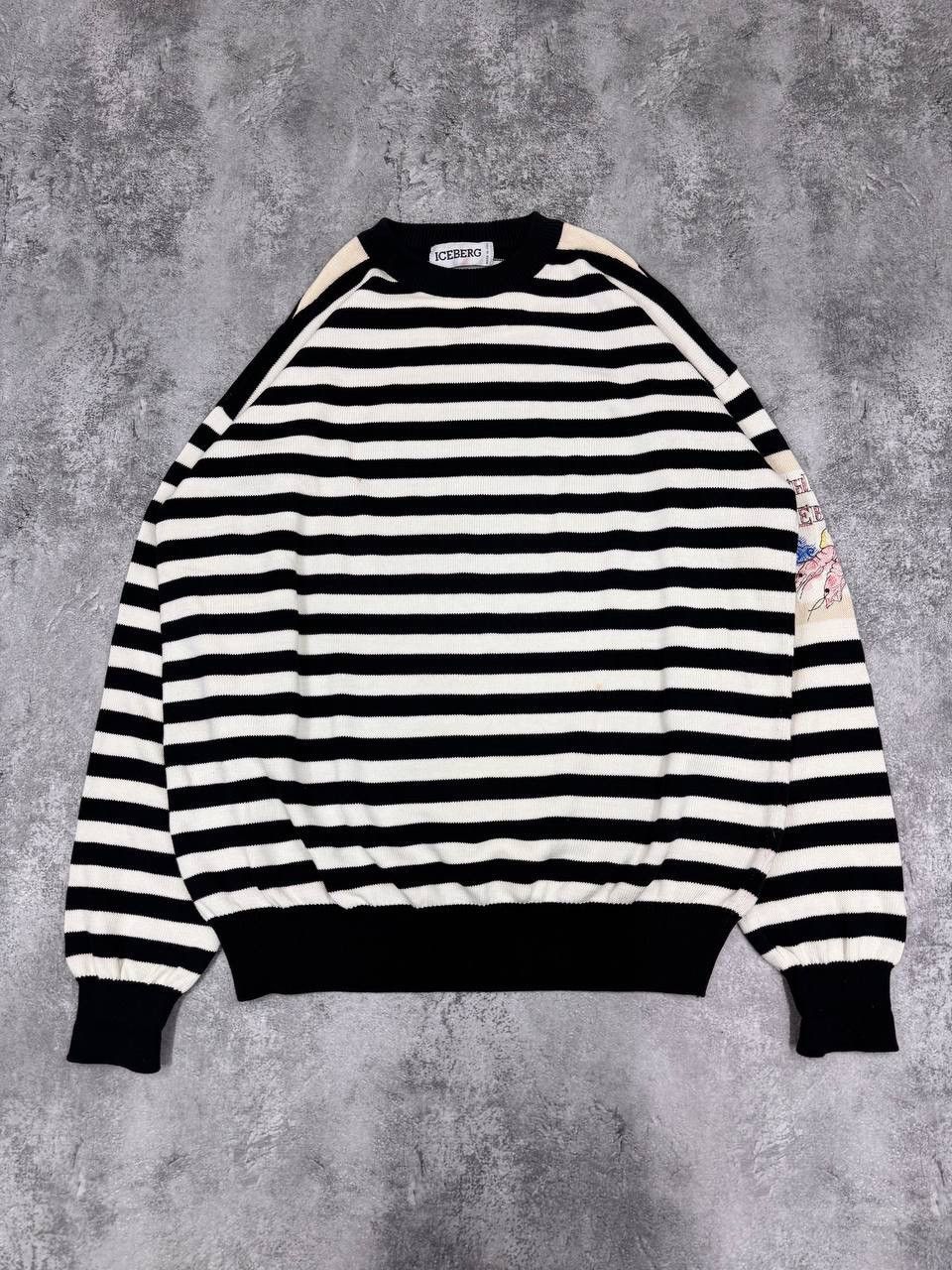 Icebreaker Iceberg Men Black White Striped Knit Sweater Crewneck SizeXL Size US XL / EU 56 / 4 - 1 Thumbnail