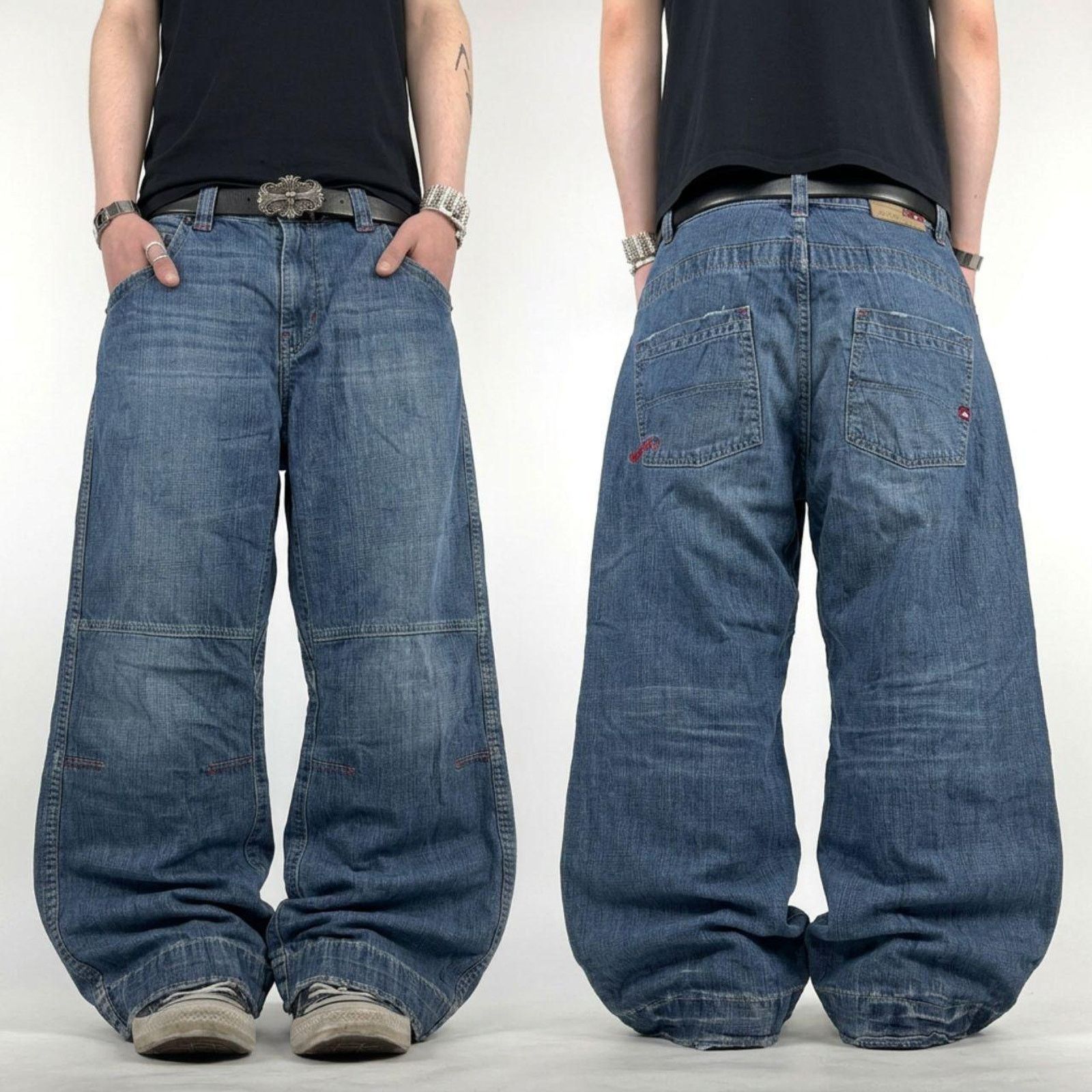 Vintage y2k rare skater baggy wide leg archive faded jeans
