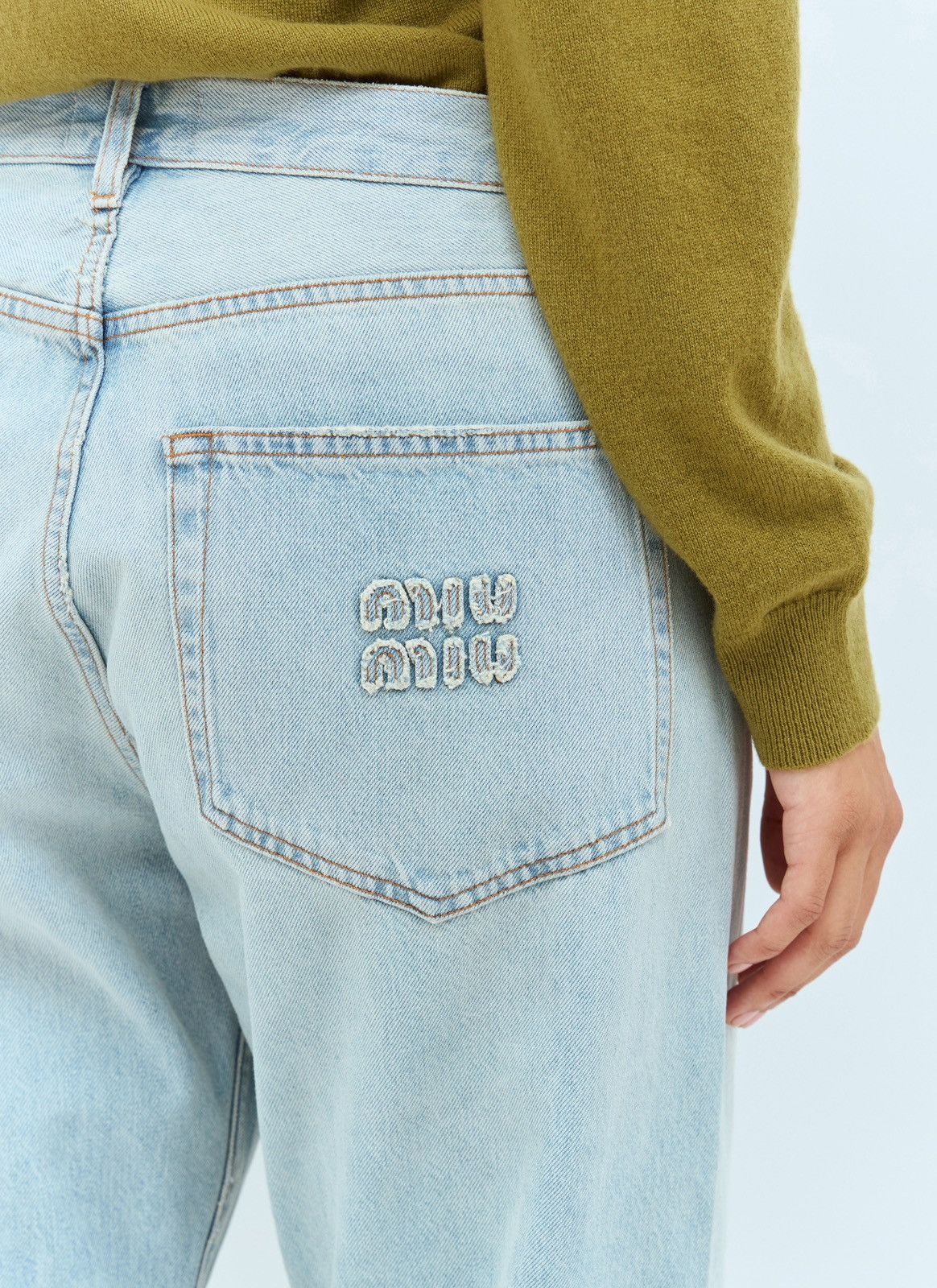 Miu Miu Miu Miu Logo Patch Jeans Size 24" / US 00 / IT 34 - 1 Thumbnail