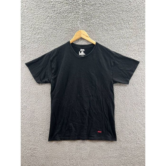 Supreme hanes best sale tee sizing