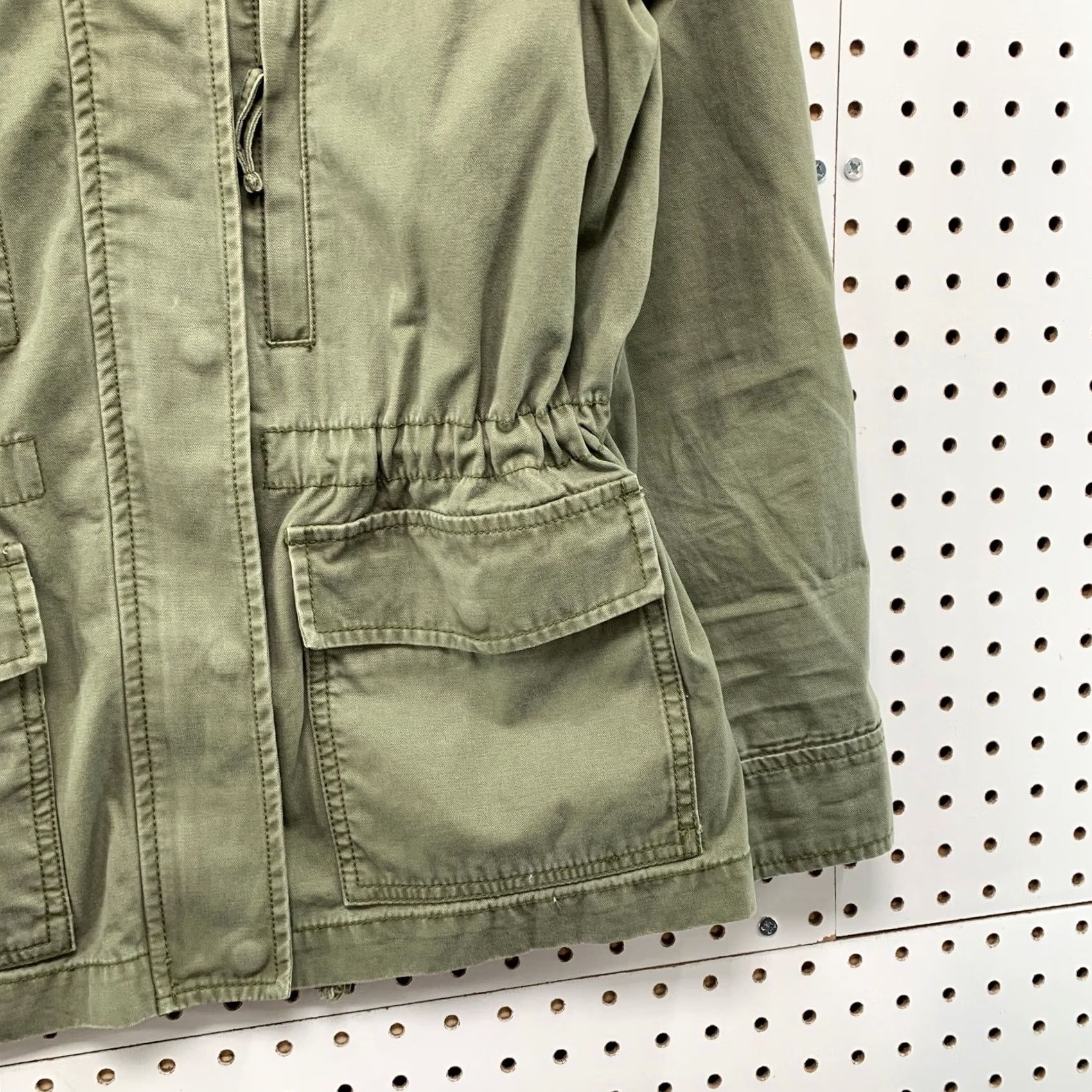 Madewell Madewell Military Zip Jacket Womens Small Army Green Canvas Cinch Jacket Size S / US 4 / IT 40 - 7 Thumbnail