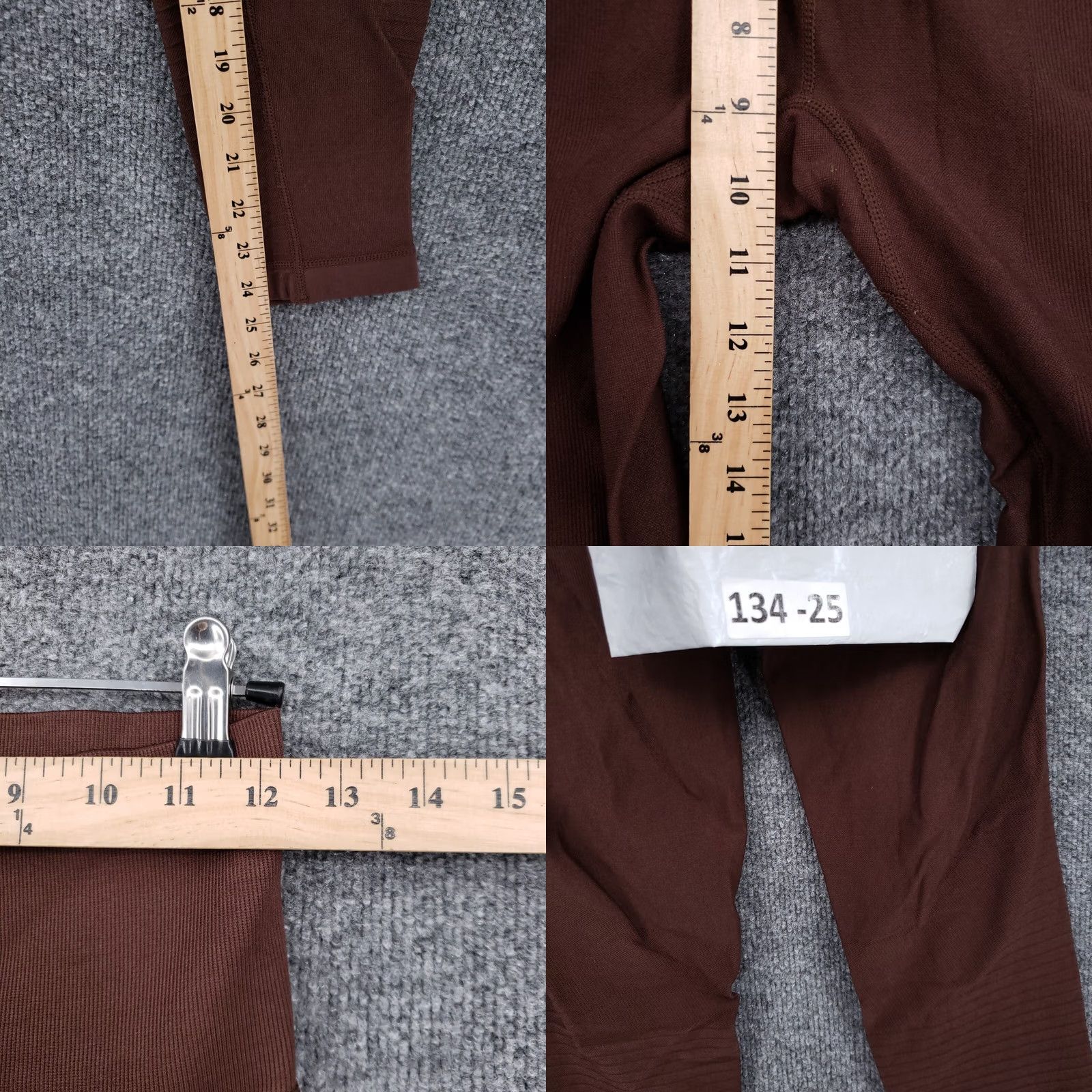 Vintage Stella Elyse Leggings Womens M/L Brown Crop Skinny Stretch Sportswear Size 32" / US 10 / IT 46 - 8 Thumbnail