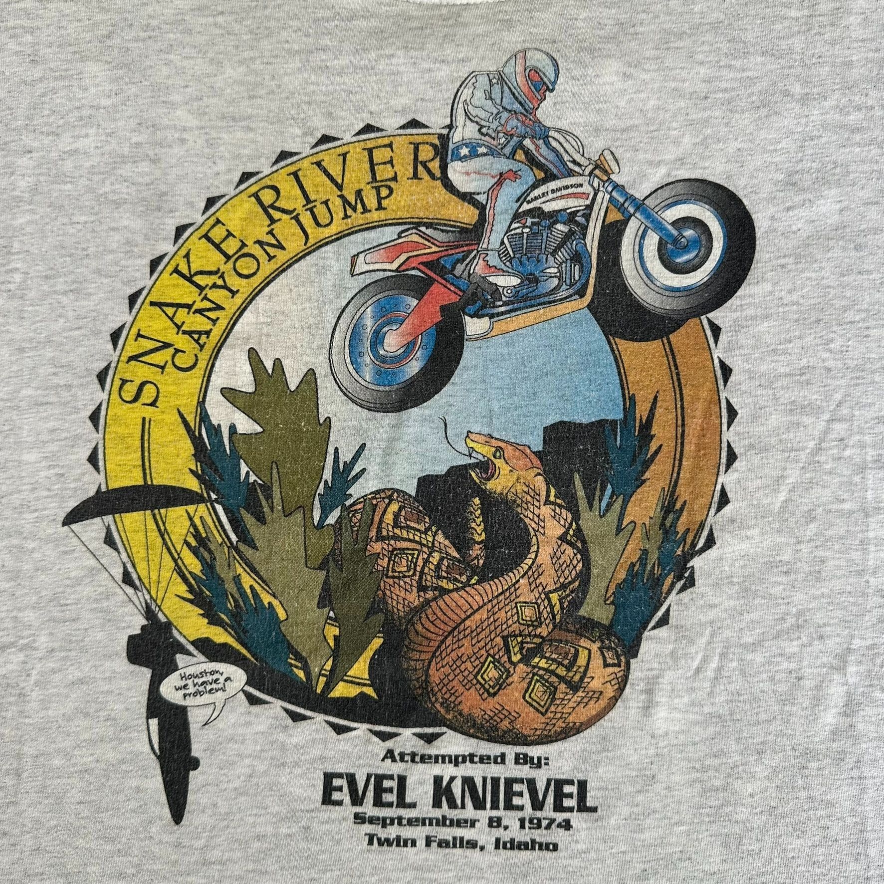 Vintage Vintage 90s Evel Knievel T-Shirt Motocross Stunt Jump Skater Size US L / EU 52-54 / 3 - 2 Thumbnail
