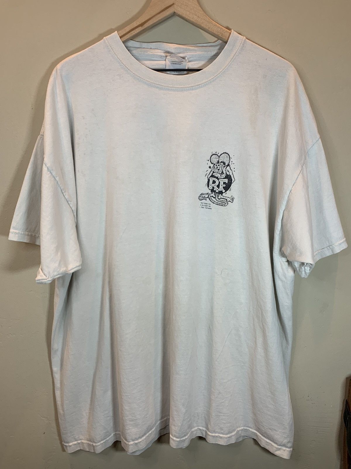 Vintage *RARE* Vintage 1992 Rat Fink Ed Roth Gun Control Art T-Shirt Size US XXL / EU 58 / 5 - 2 Thumbnail