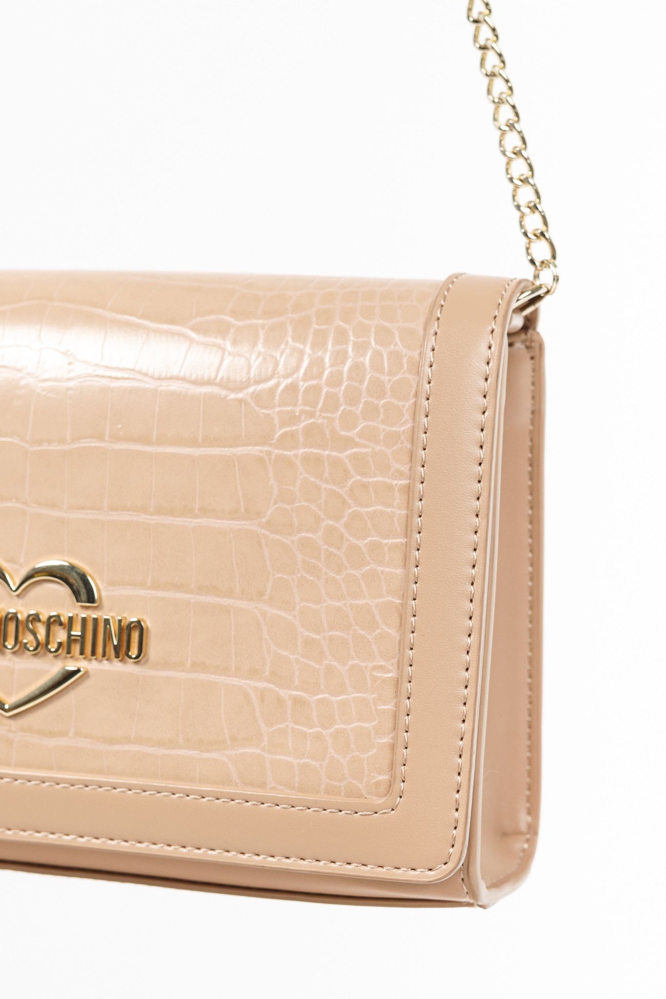 Love Moschino Love Moschino Crocodile-Embossed Vegan Leather Flap Bag Size ONE SIZE - 7 Thumbnail