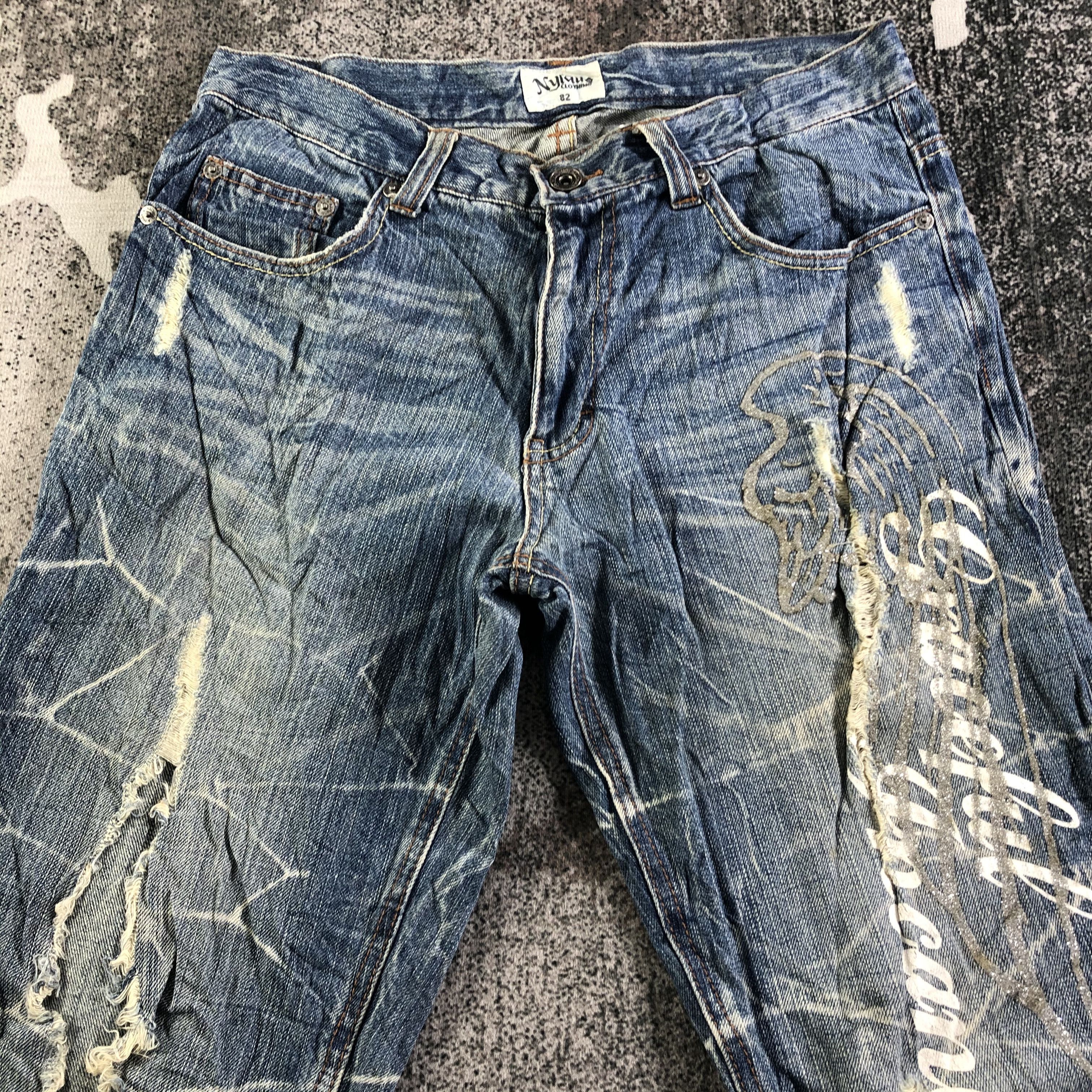 Japanese Brand Japanese Nylaus Jeans Distressed Denim KJ3083 Size US 31 - 3 Thumbnail