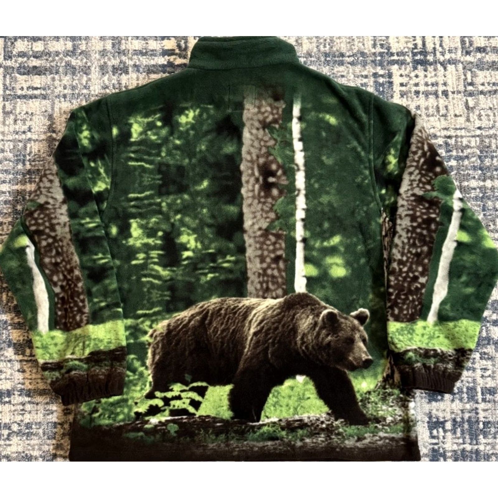 Vintage WildKind Heavyweight Fleece Jacket Green 2XL Mens Winter Casual Size US XXL / EU 58 / 5 - 5 Thumbnail